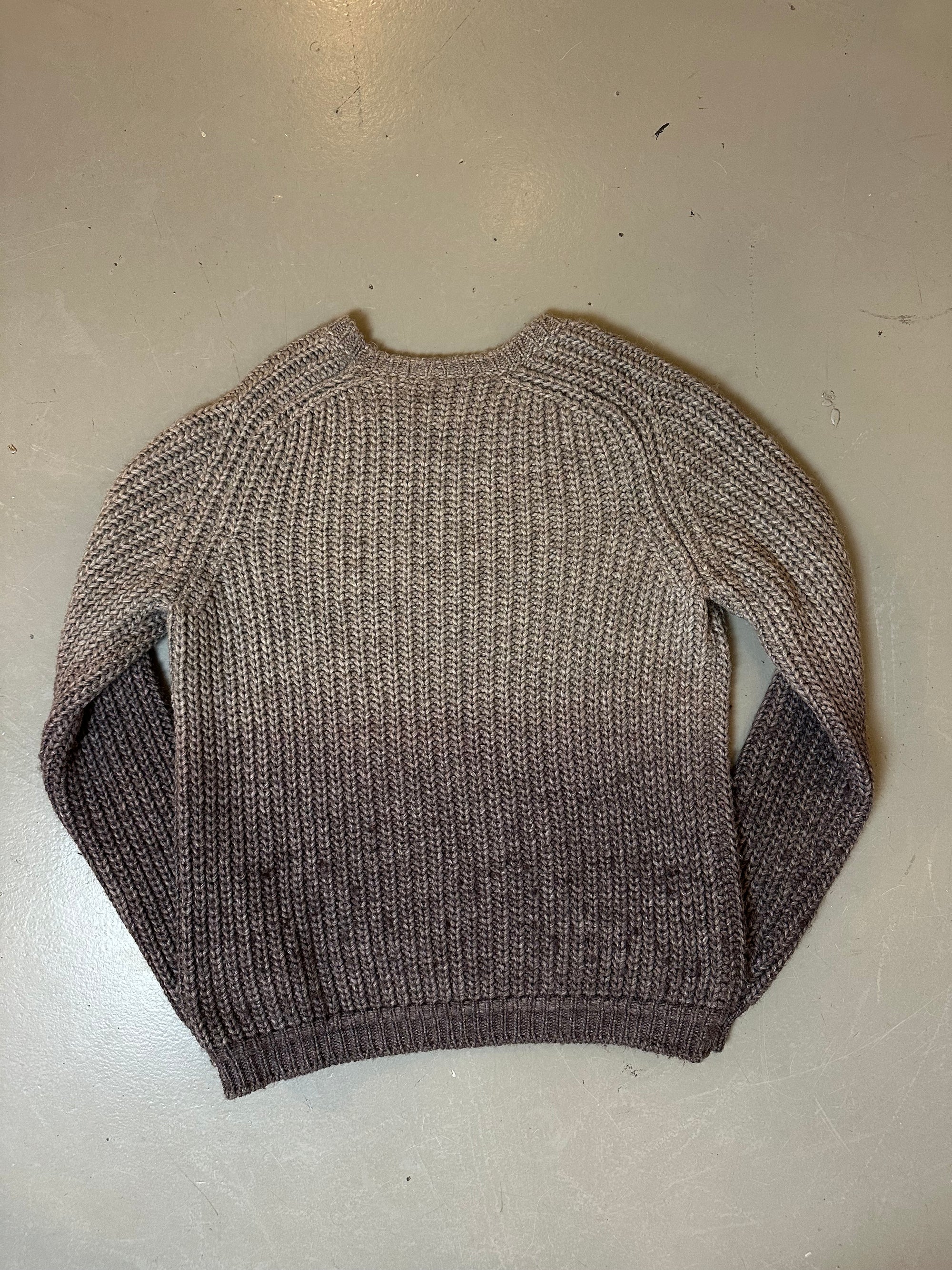 Vintage Brown/Grey Oversized Knit Sweater XL