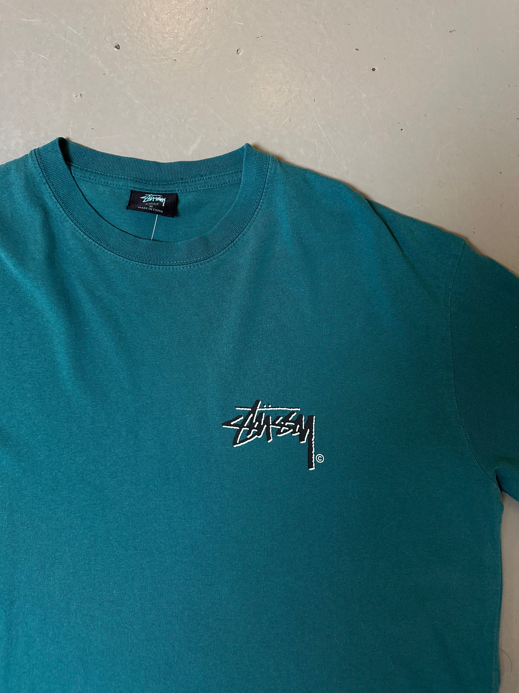 Vintage Dark Green Stüssy T-Shirt L/XL