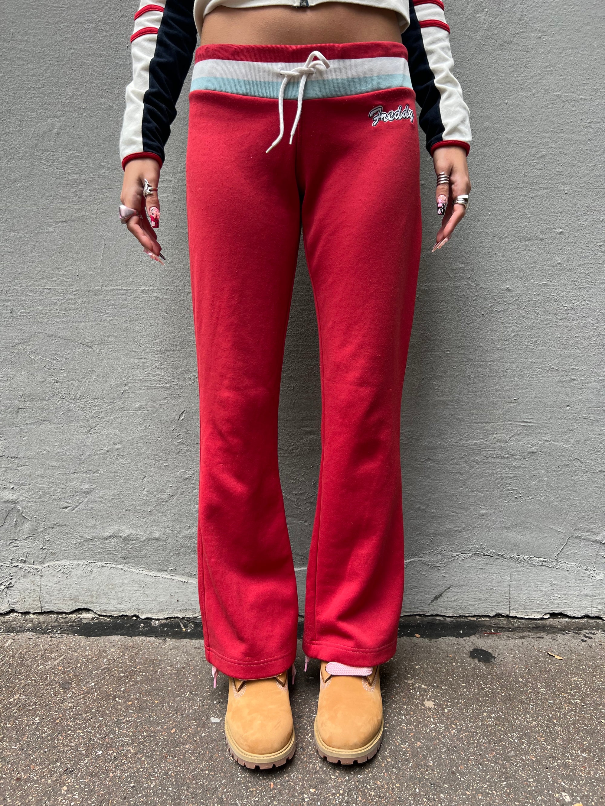 Vintage Low Waist Red Jogger Pants S/M