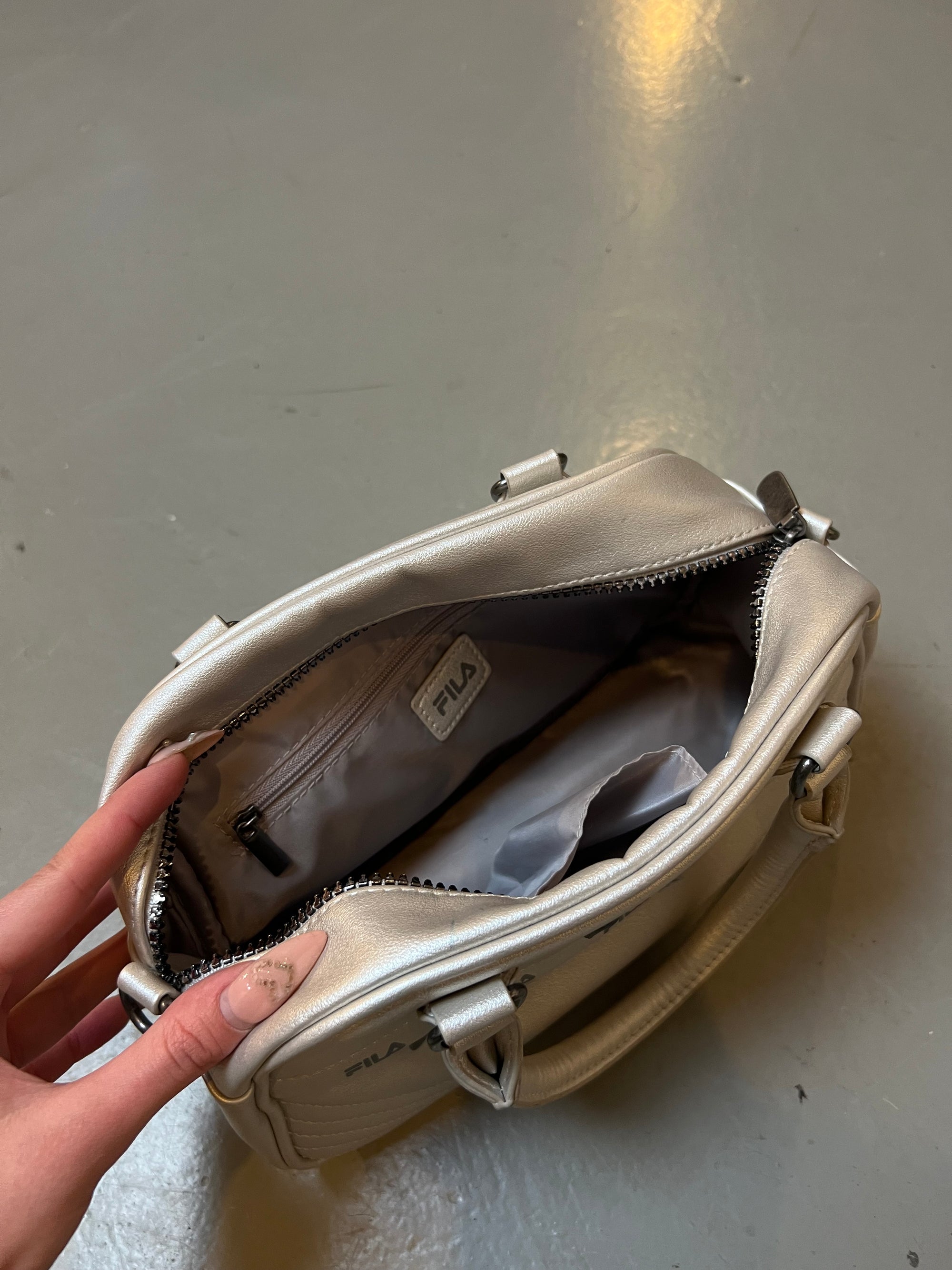 Vintage Fila Silver Chrome Bag