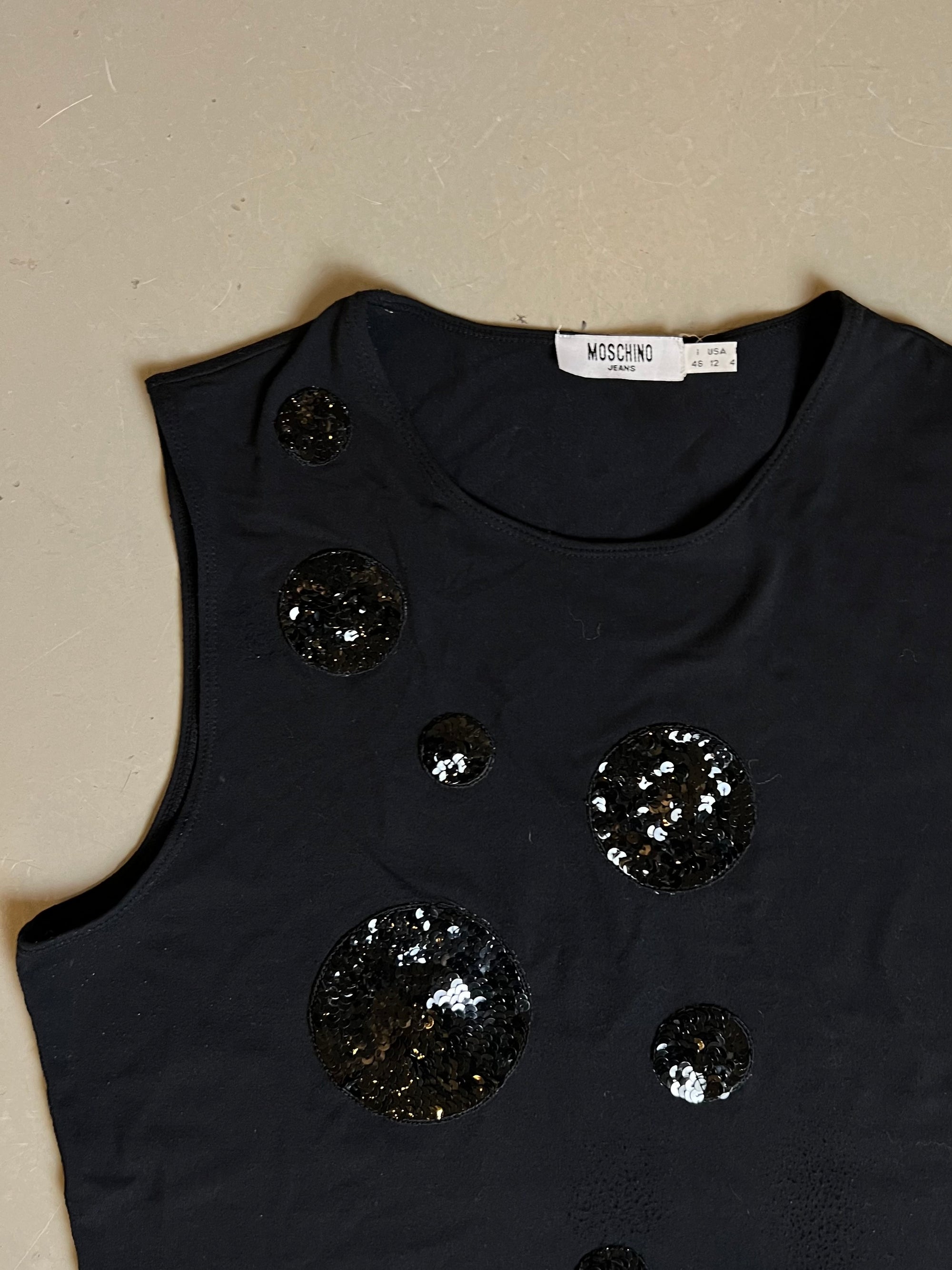 Vintage Black Moschino Top S/M