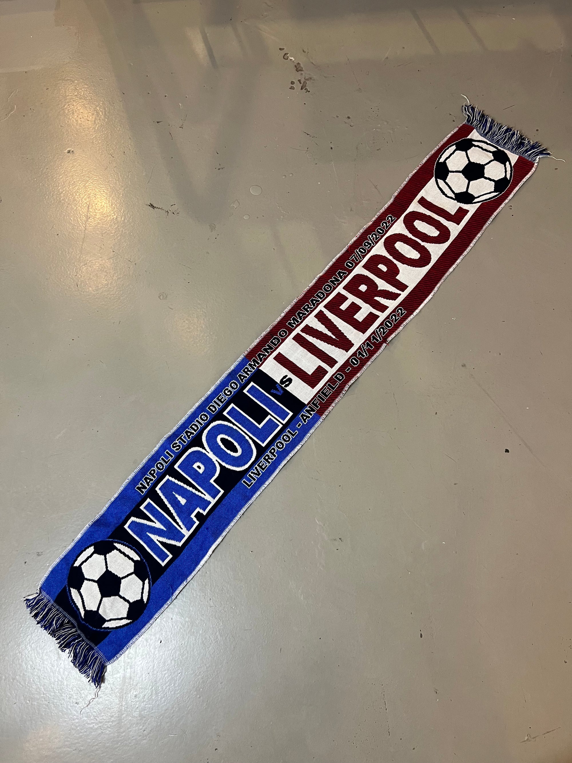 Vintage Napoli Liverpool Soccer Scarf