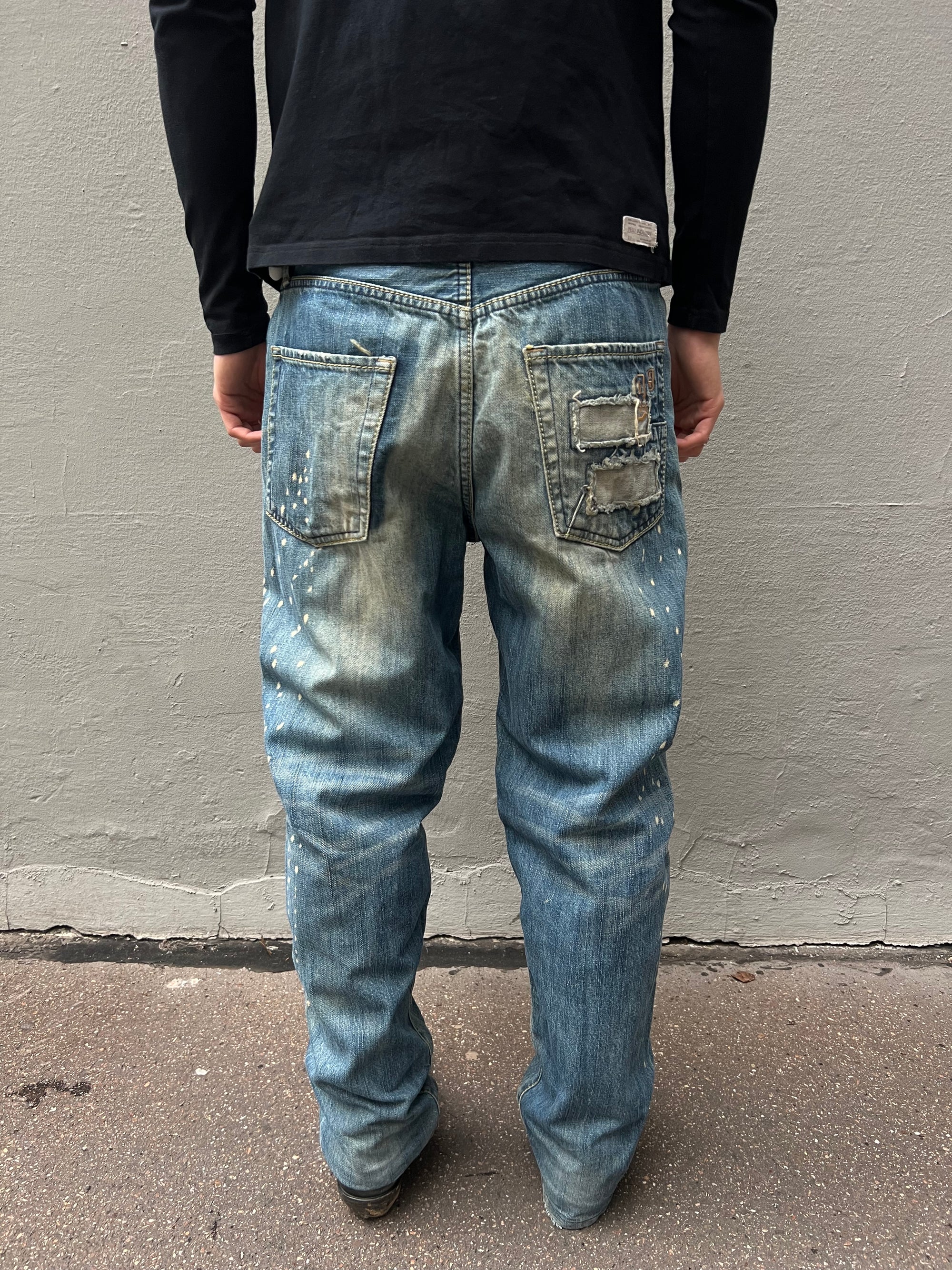 Vintage Big Train Washed & Stitched Denim M/L