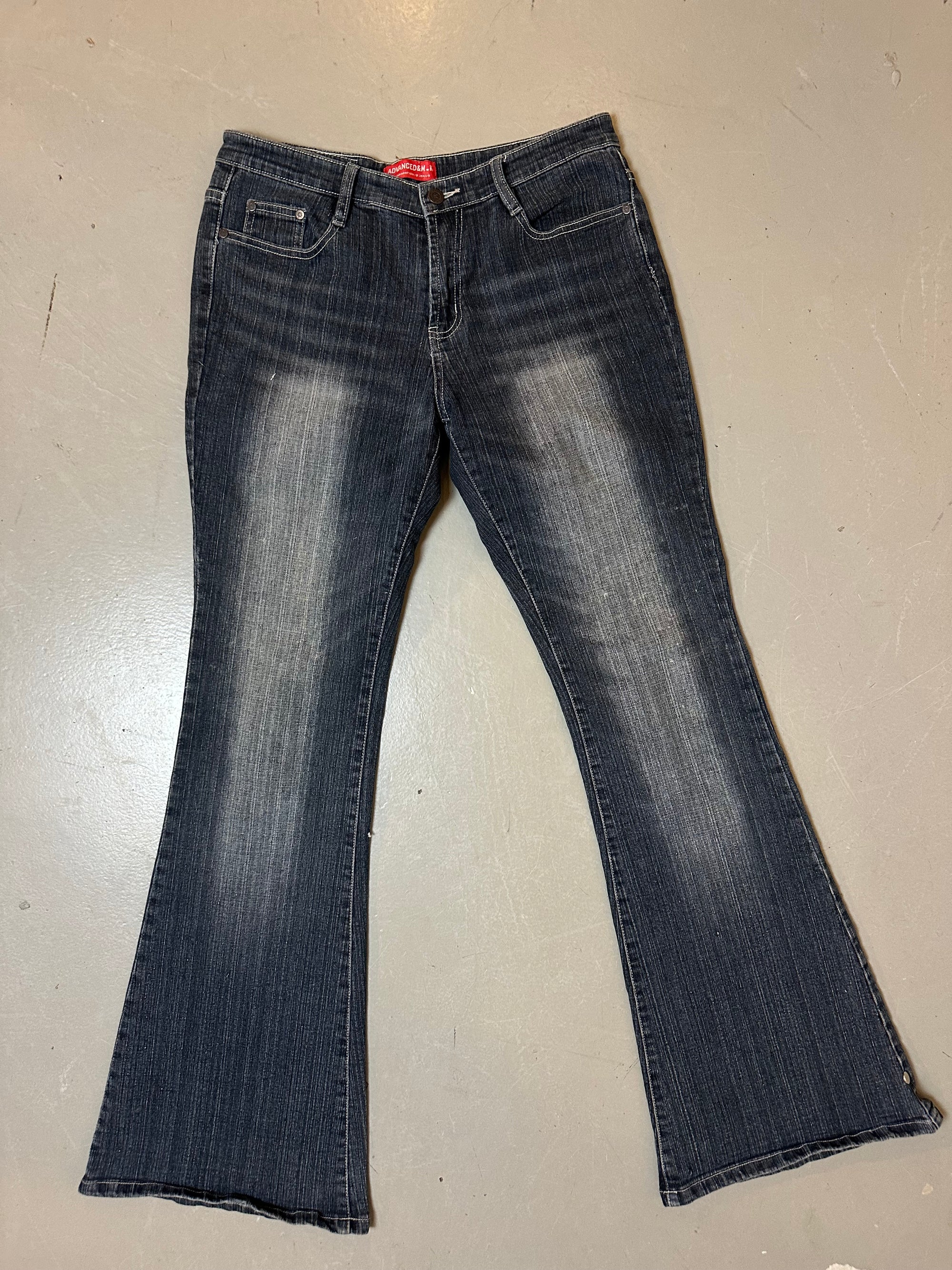 Vintage Washed Denim Flared Jeans M