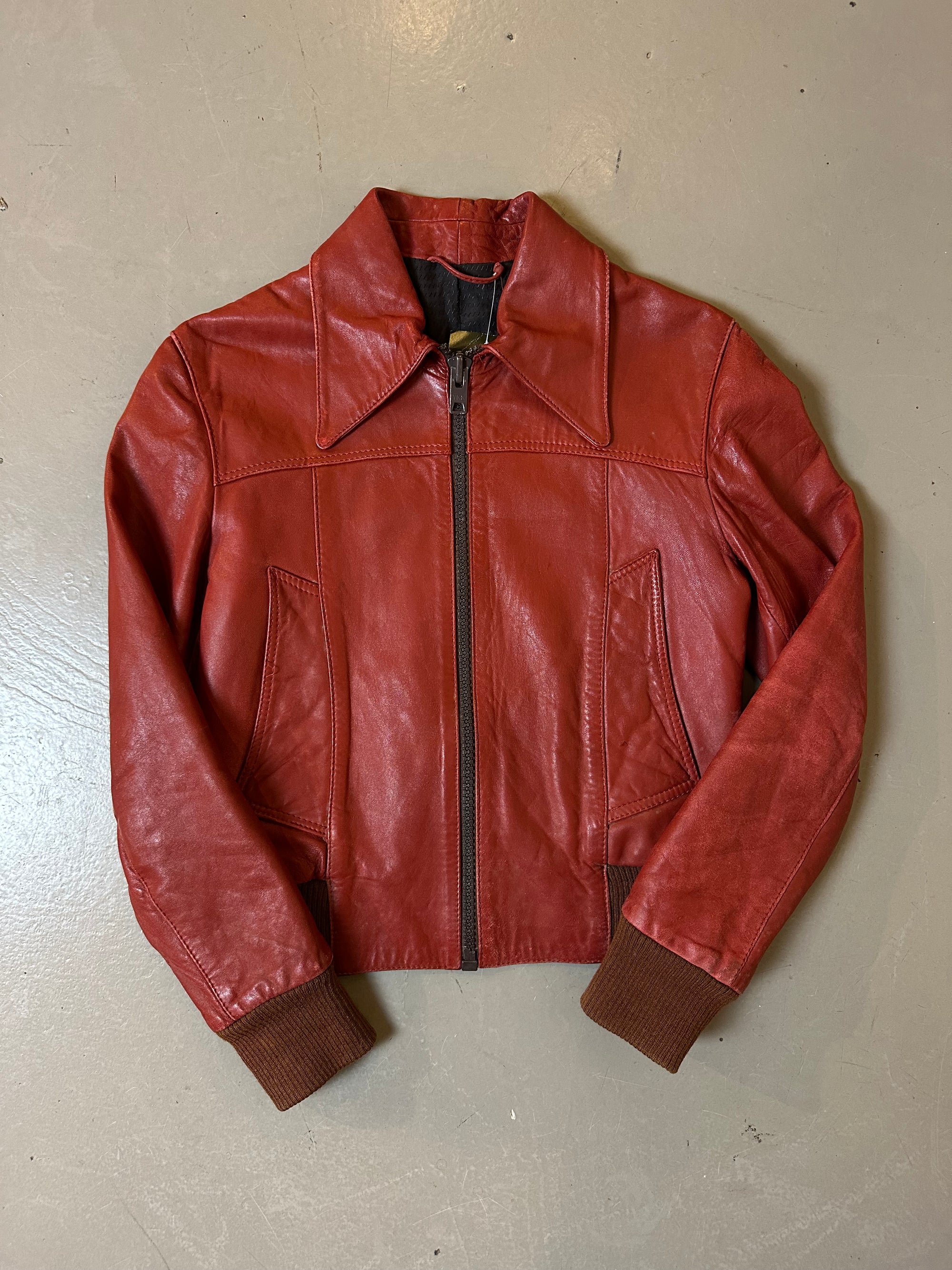 Vintage Red Leather Jacket XS/S