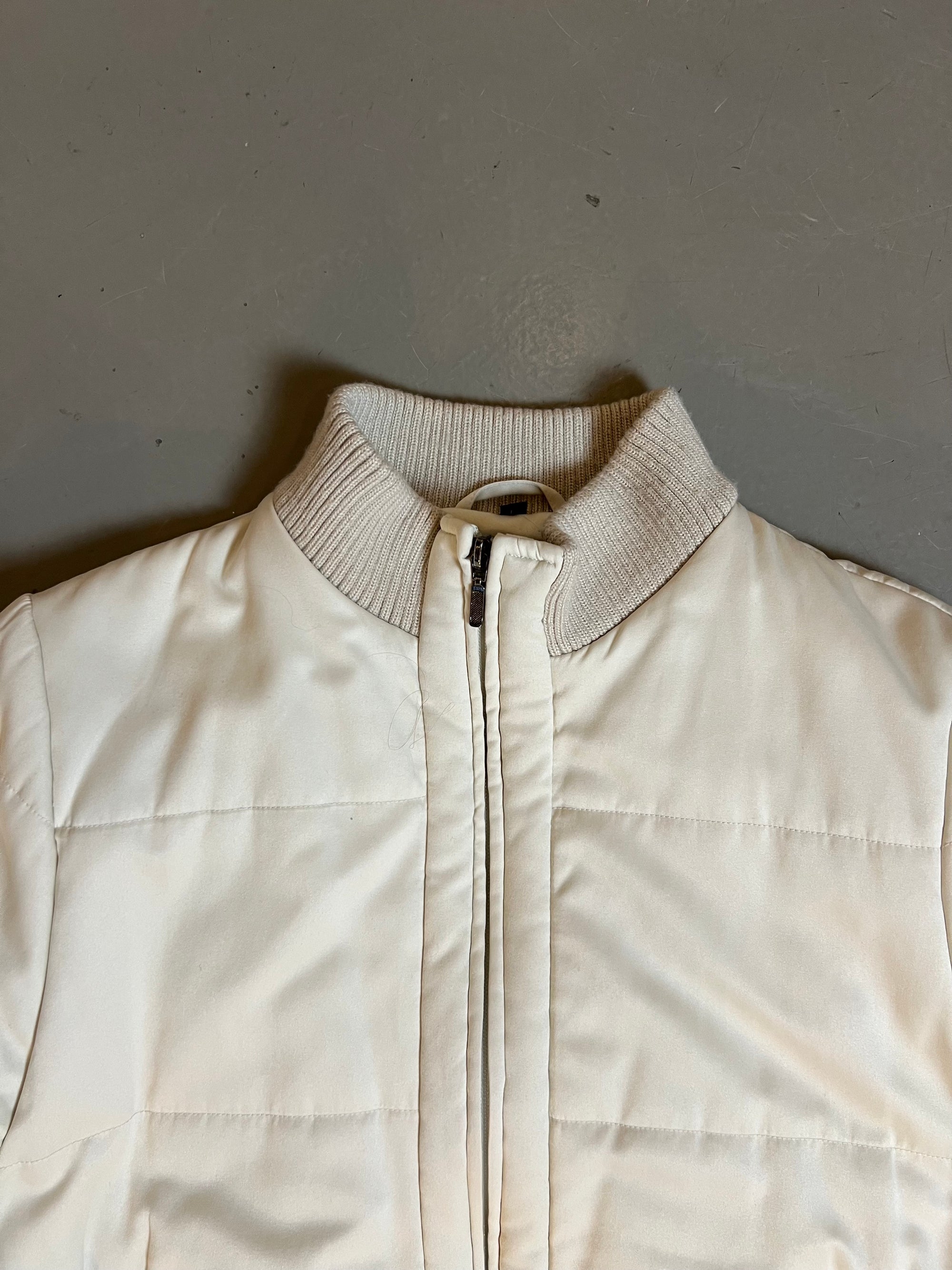 Vintage White Puffer Jacket White S/M