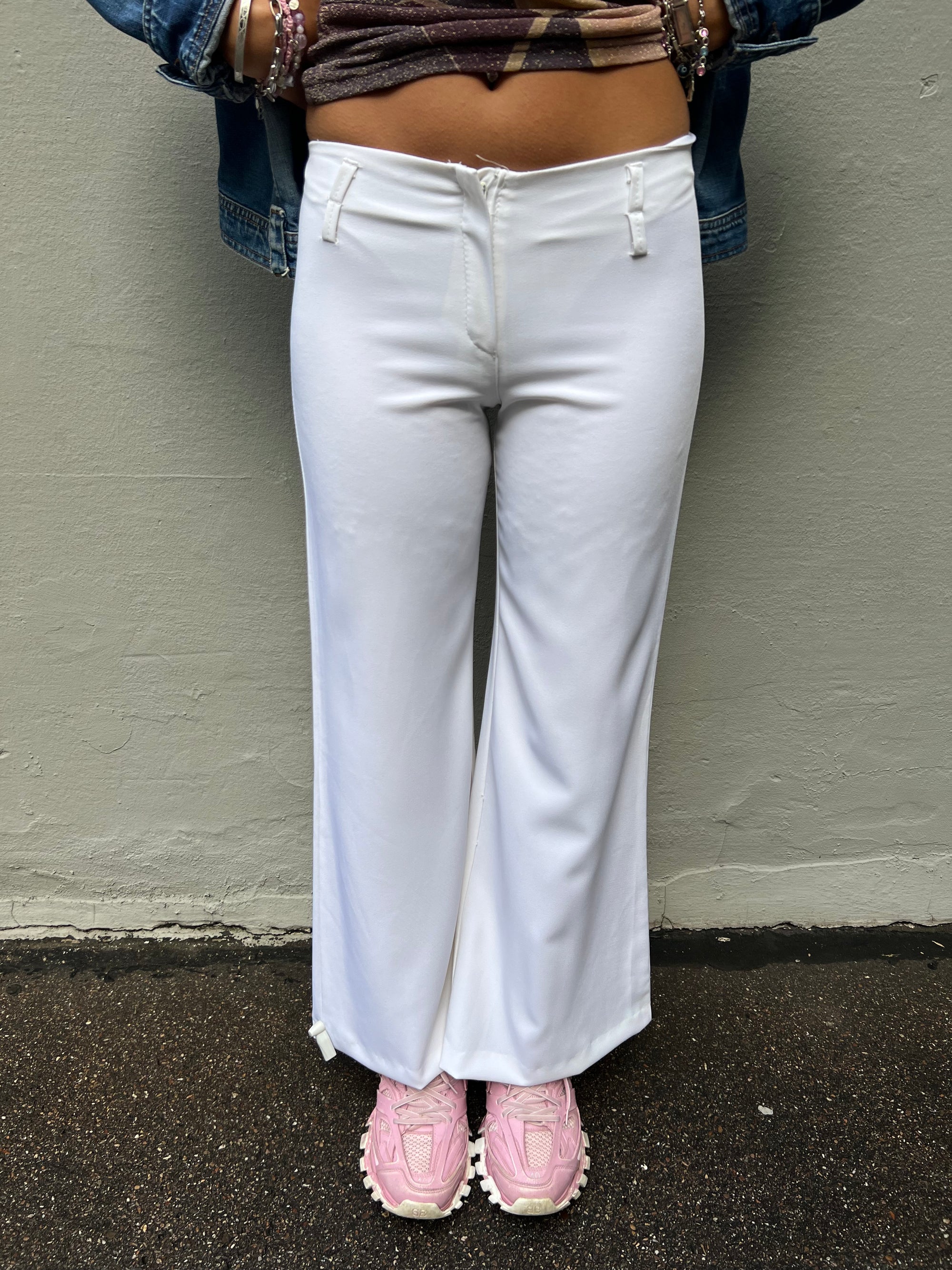 Vintage White Pants with Back Print S