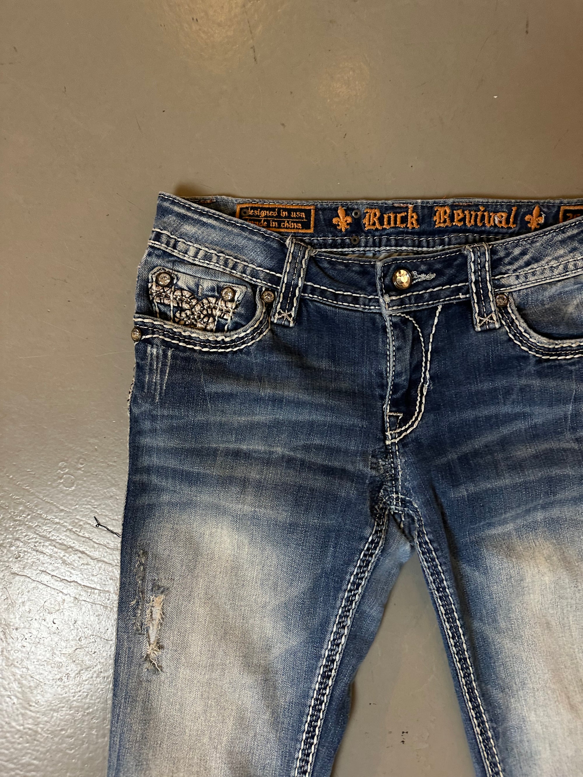 Vintage Crazy Washed Rock Revival Denim XS/S