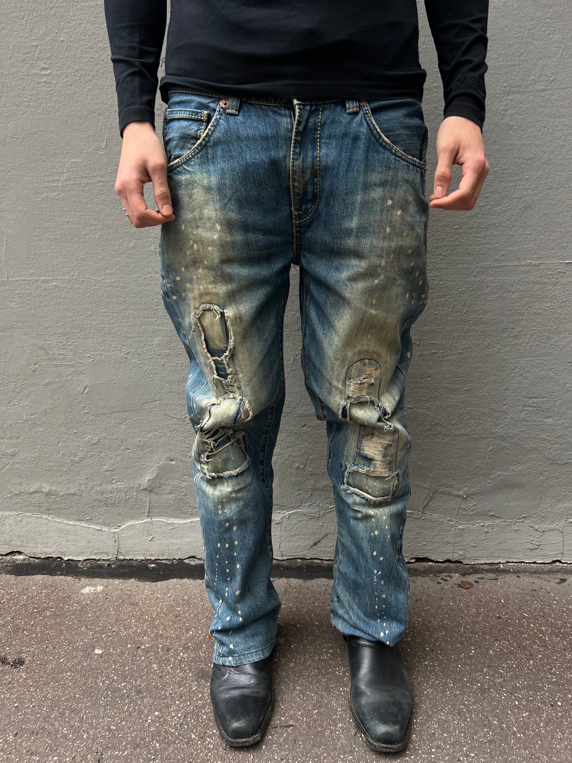 Vintage Big Train Washed & Stitched Denim M/L