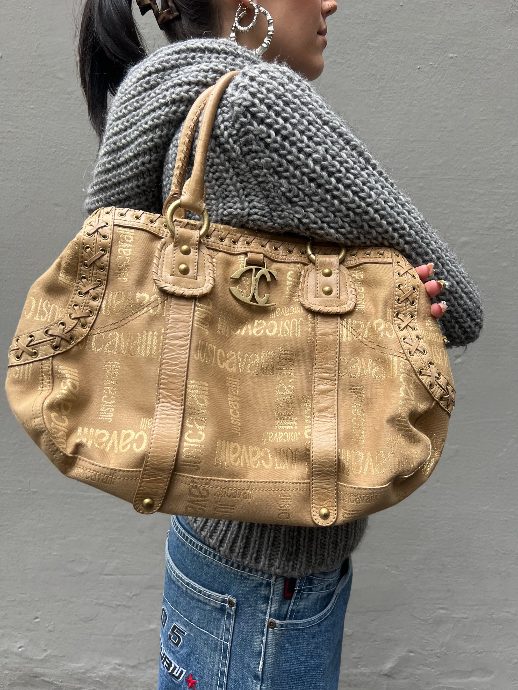 Vintage Just Cavalli Gold Y2K Bag