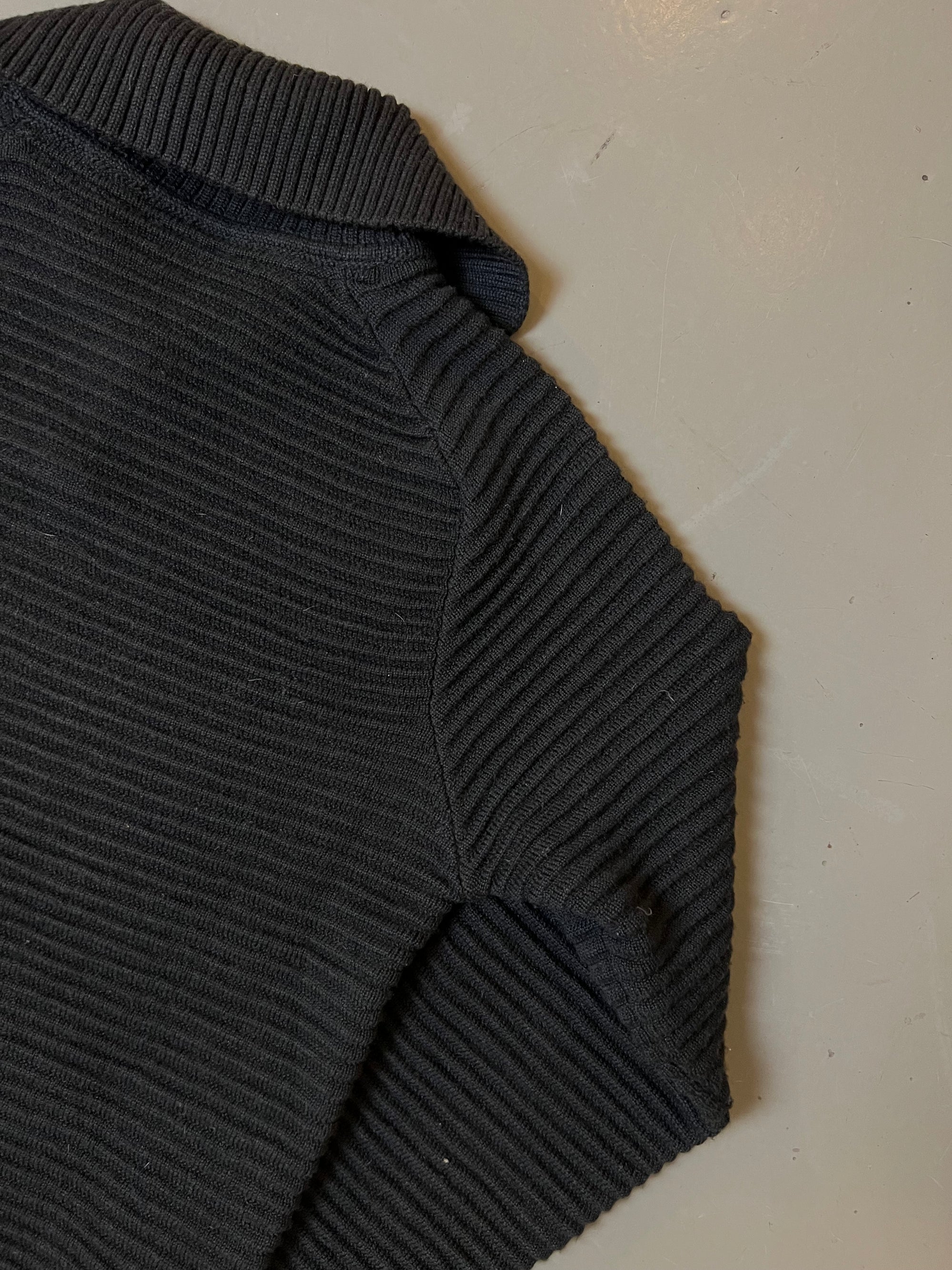 Vintage Black Armani Ripp Knit Sweater S/M