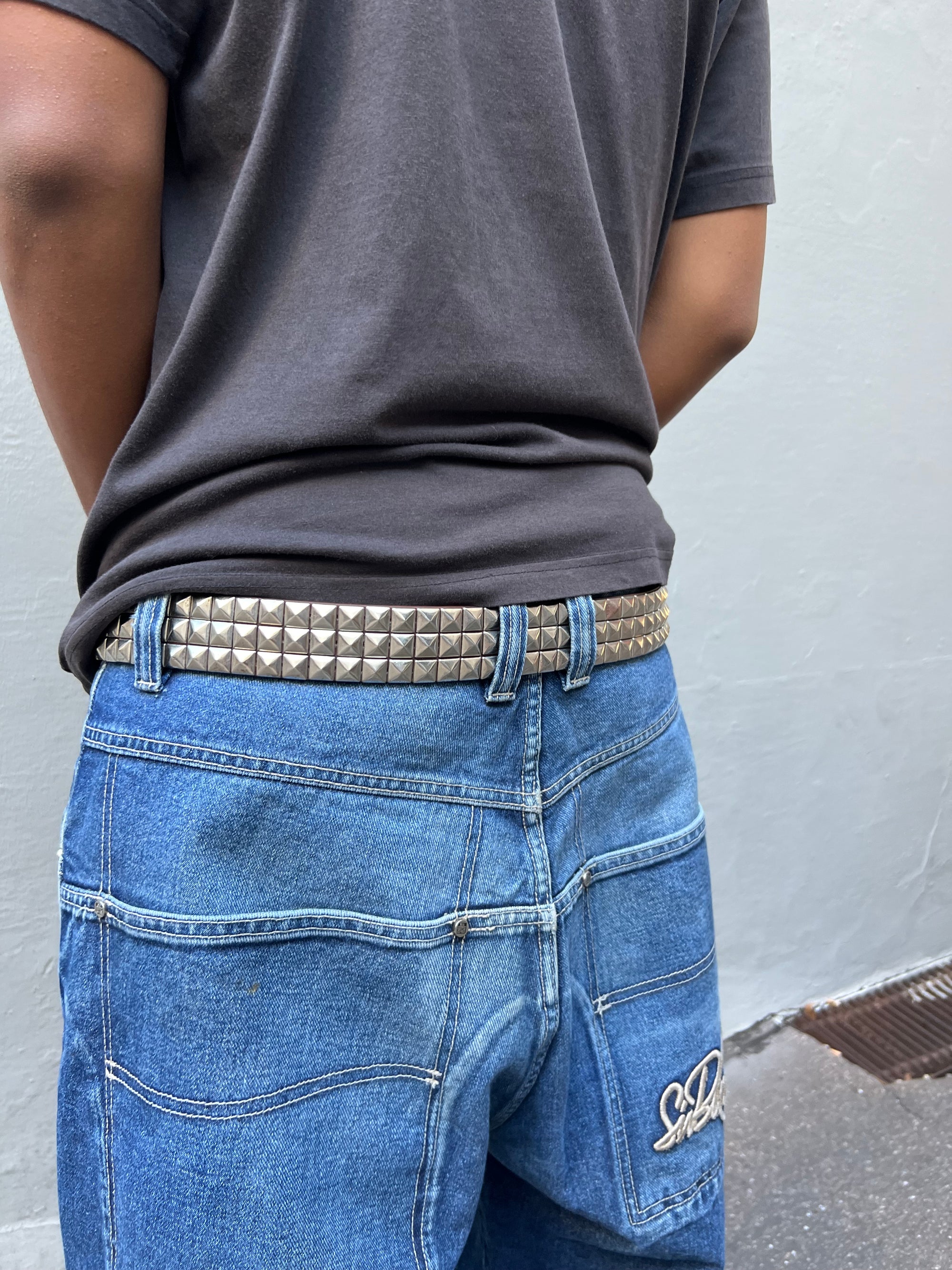 Vintage Brown Studded Belt