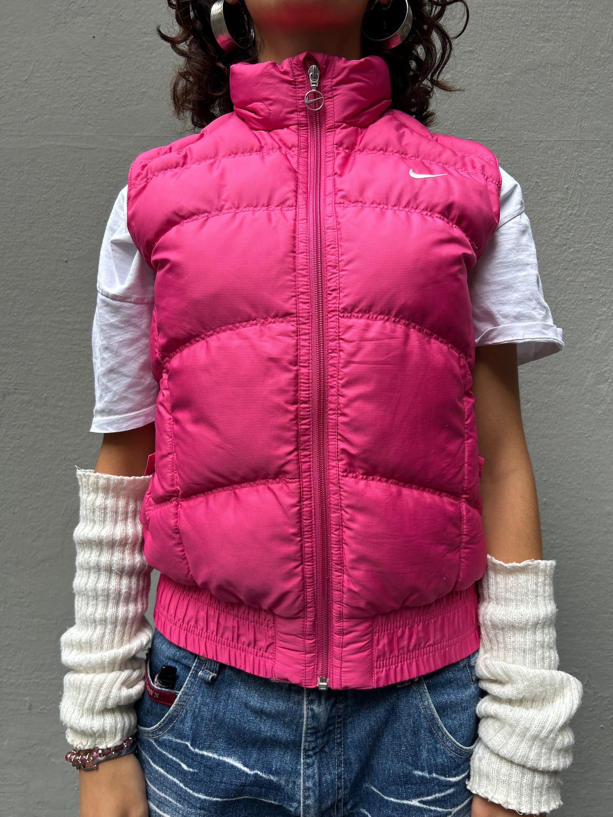 Vintage Nike Pink Puffer Vest S