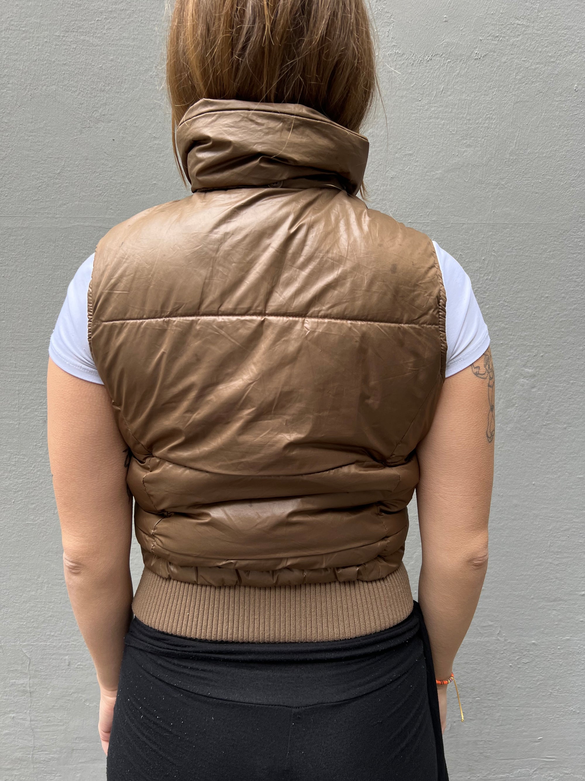 Vintage Brown Puffer Vest S/M