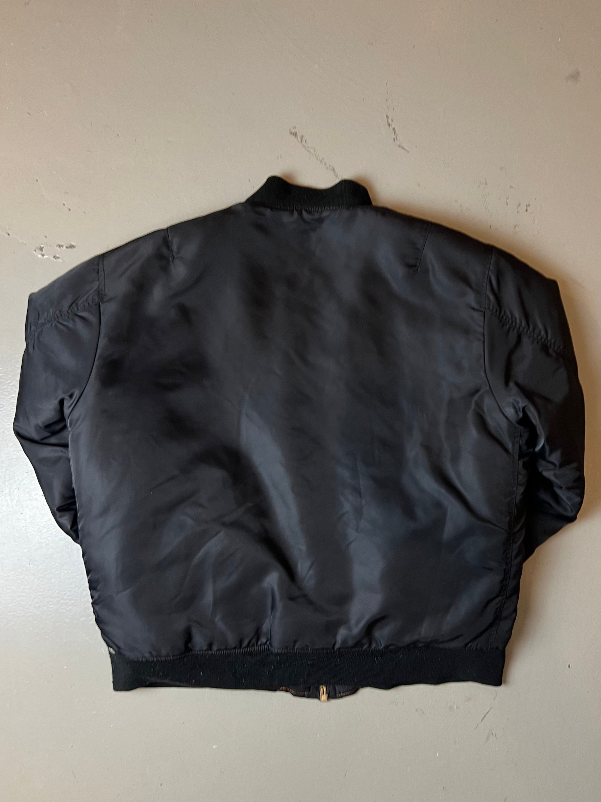 Vintage Black Bomber Jacket L/XL