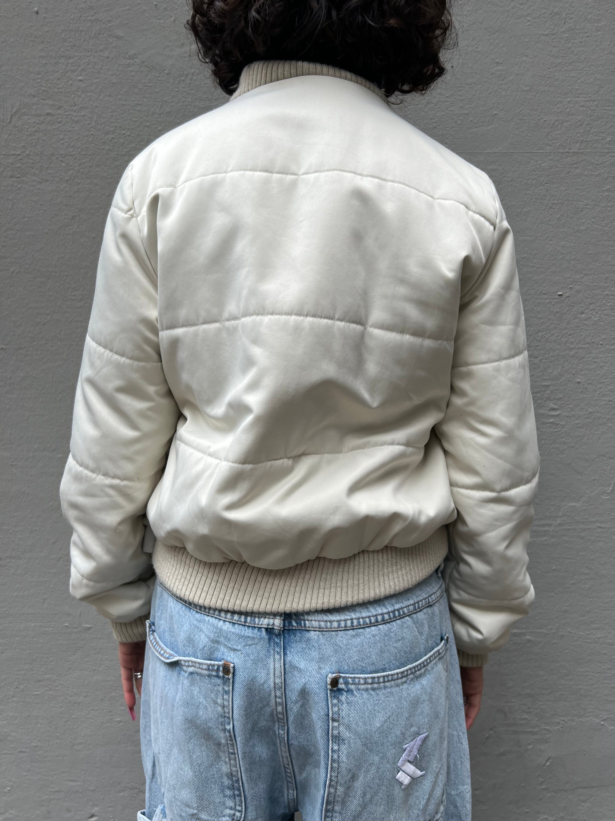 Vintage White Puffer Jacket White S/M