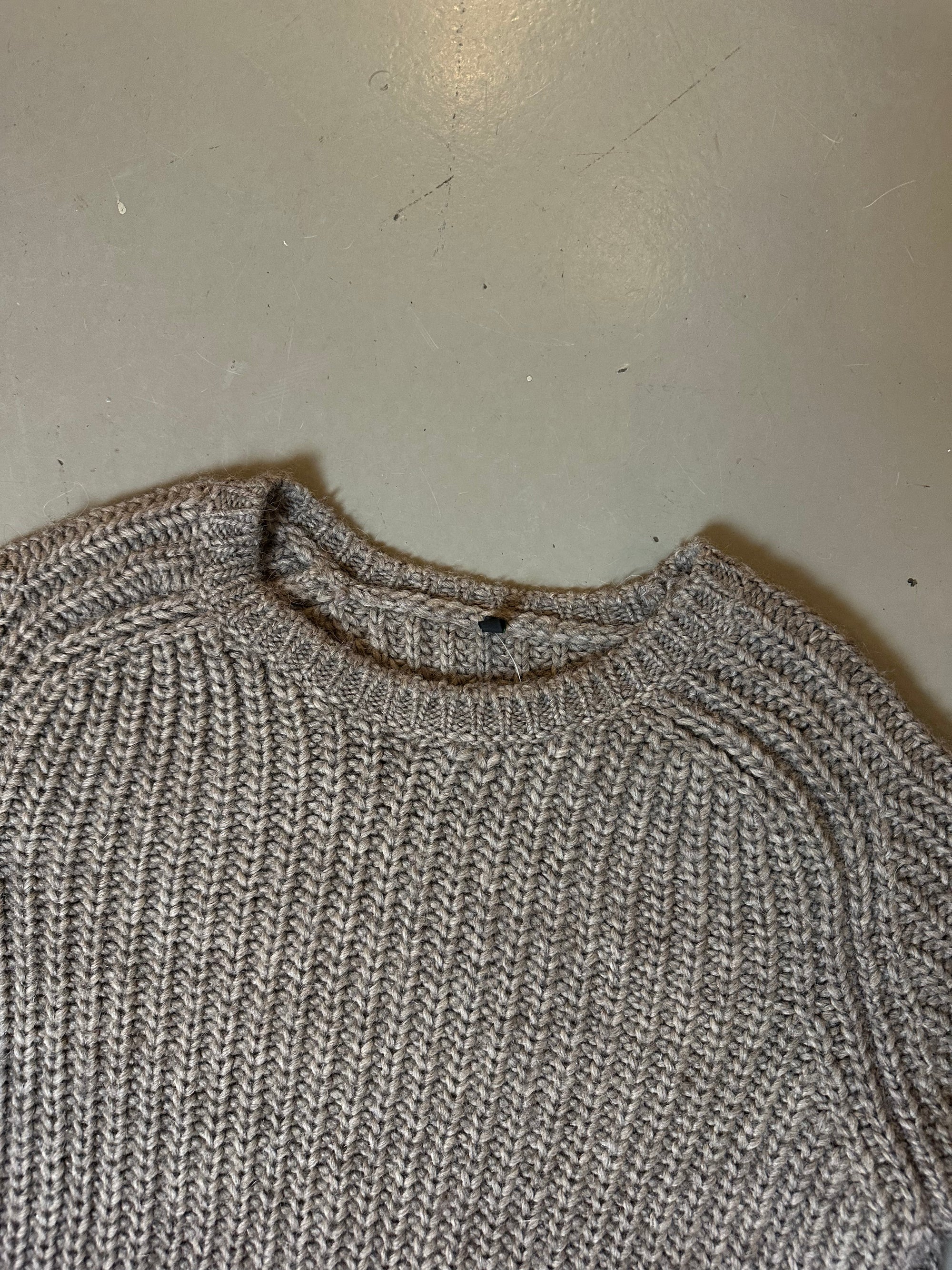 Vintage Brown/Grey Oversized Knit Sweater XL