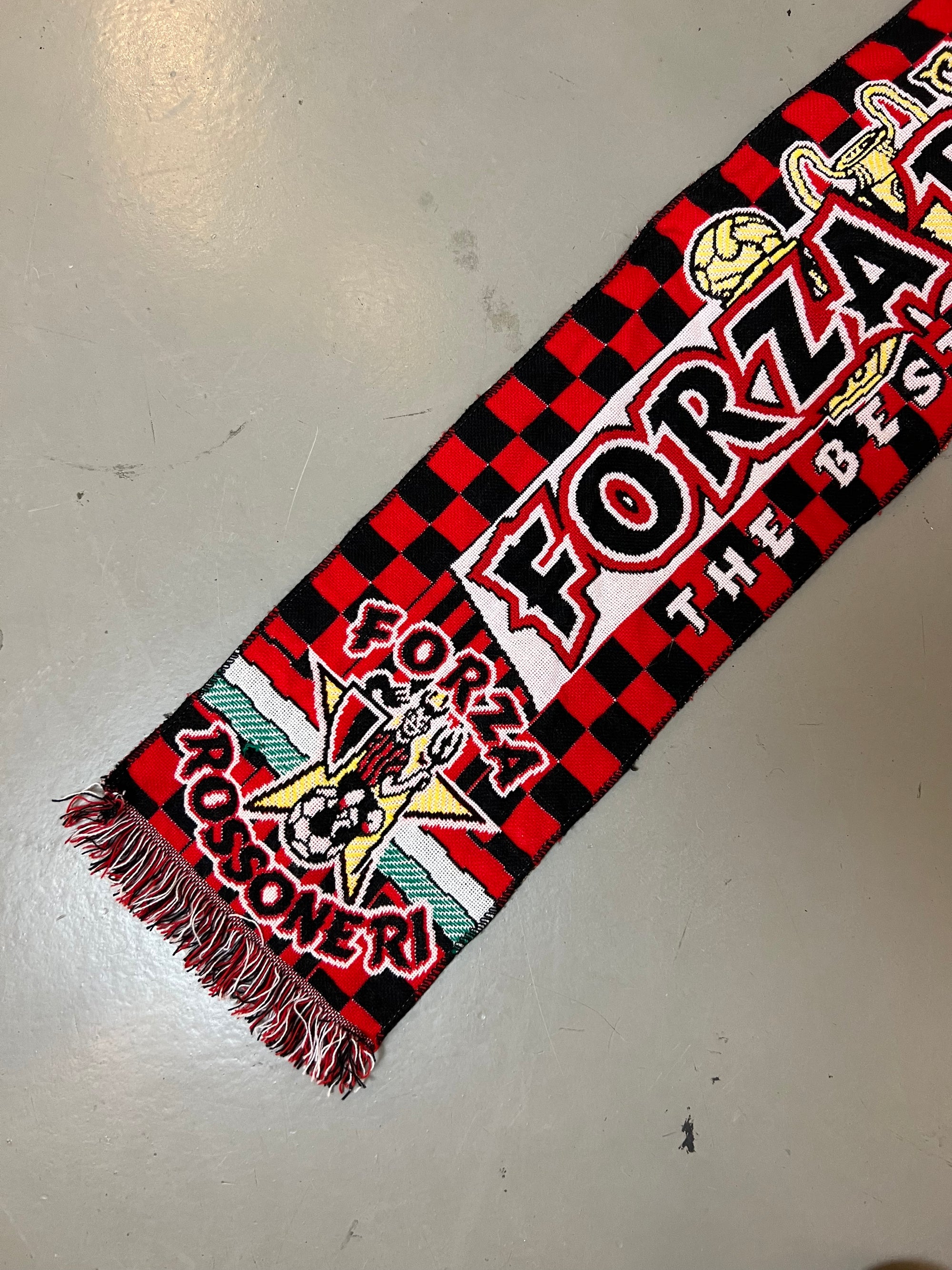 Vintage Forza Rossoneri Soccer Scarf