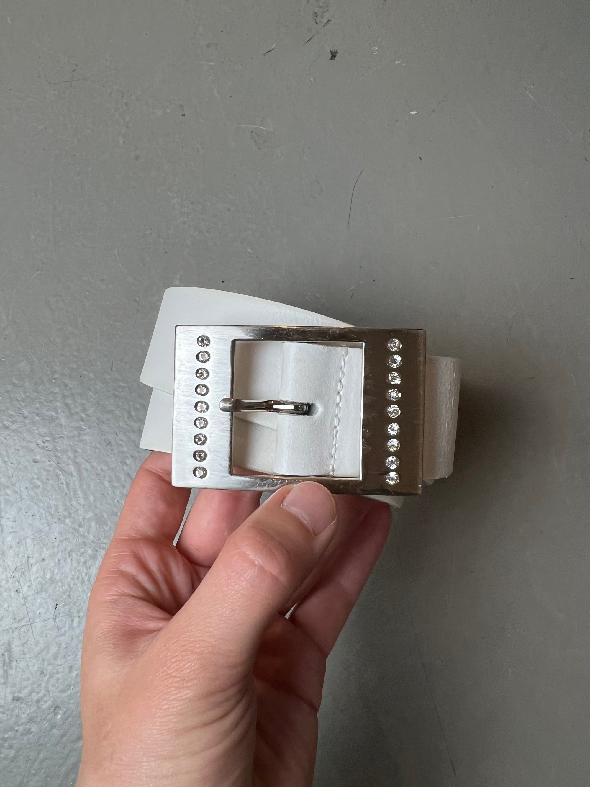 Vintage White Rhinestone Belt