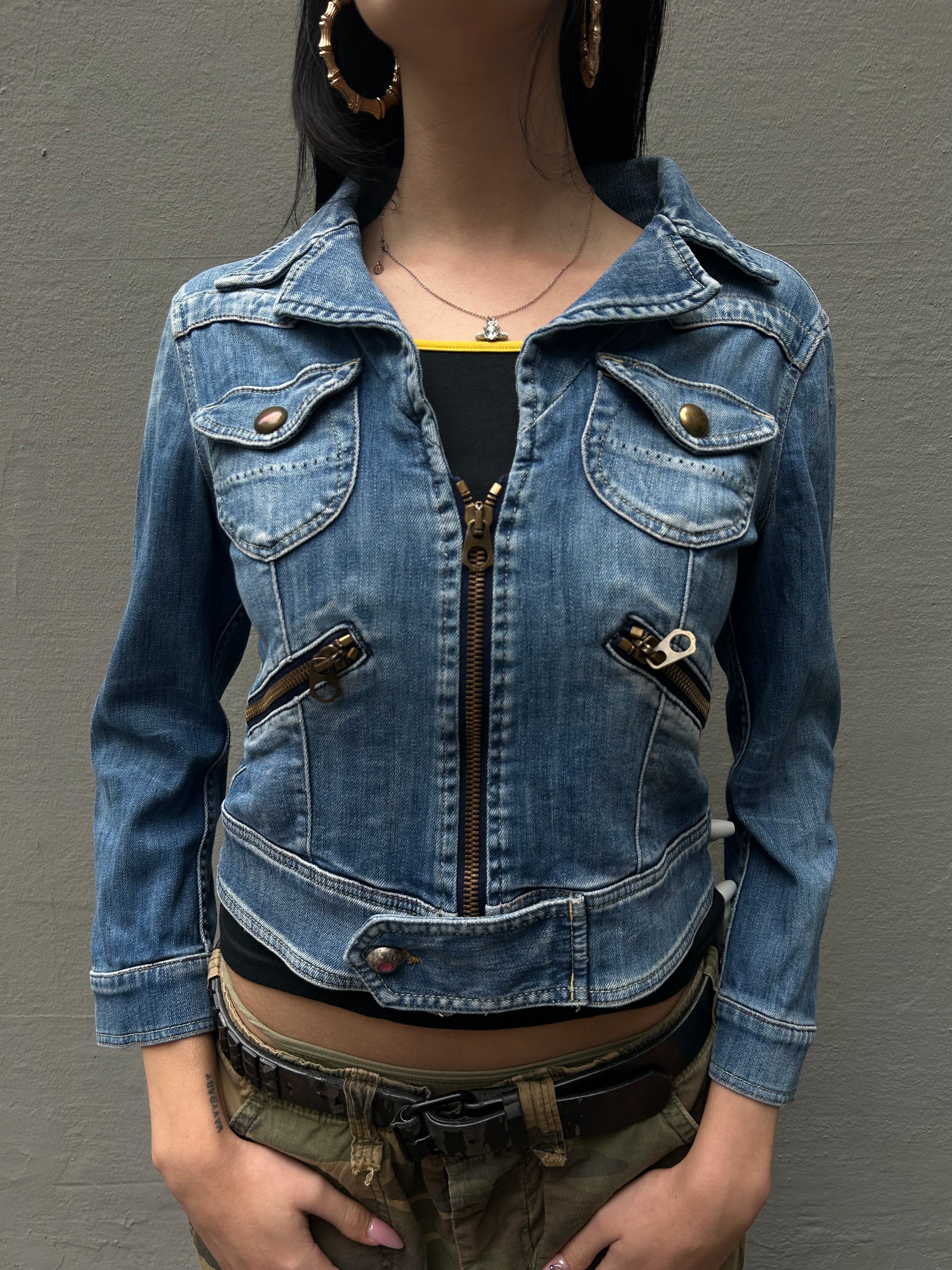 Vintage Butterfly Denim Jacket XS/S