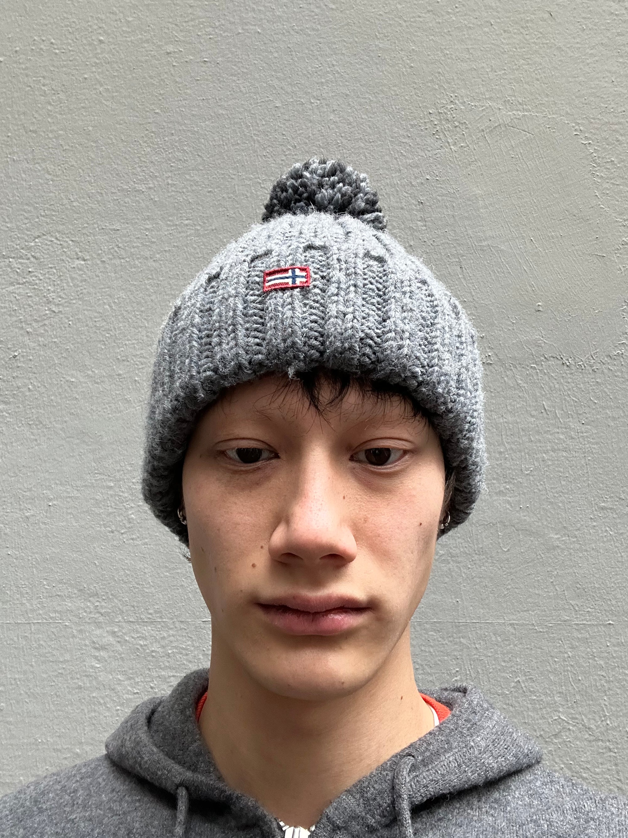 Vintage Grey Knitted Napapijri Hat