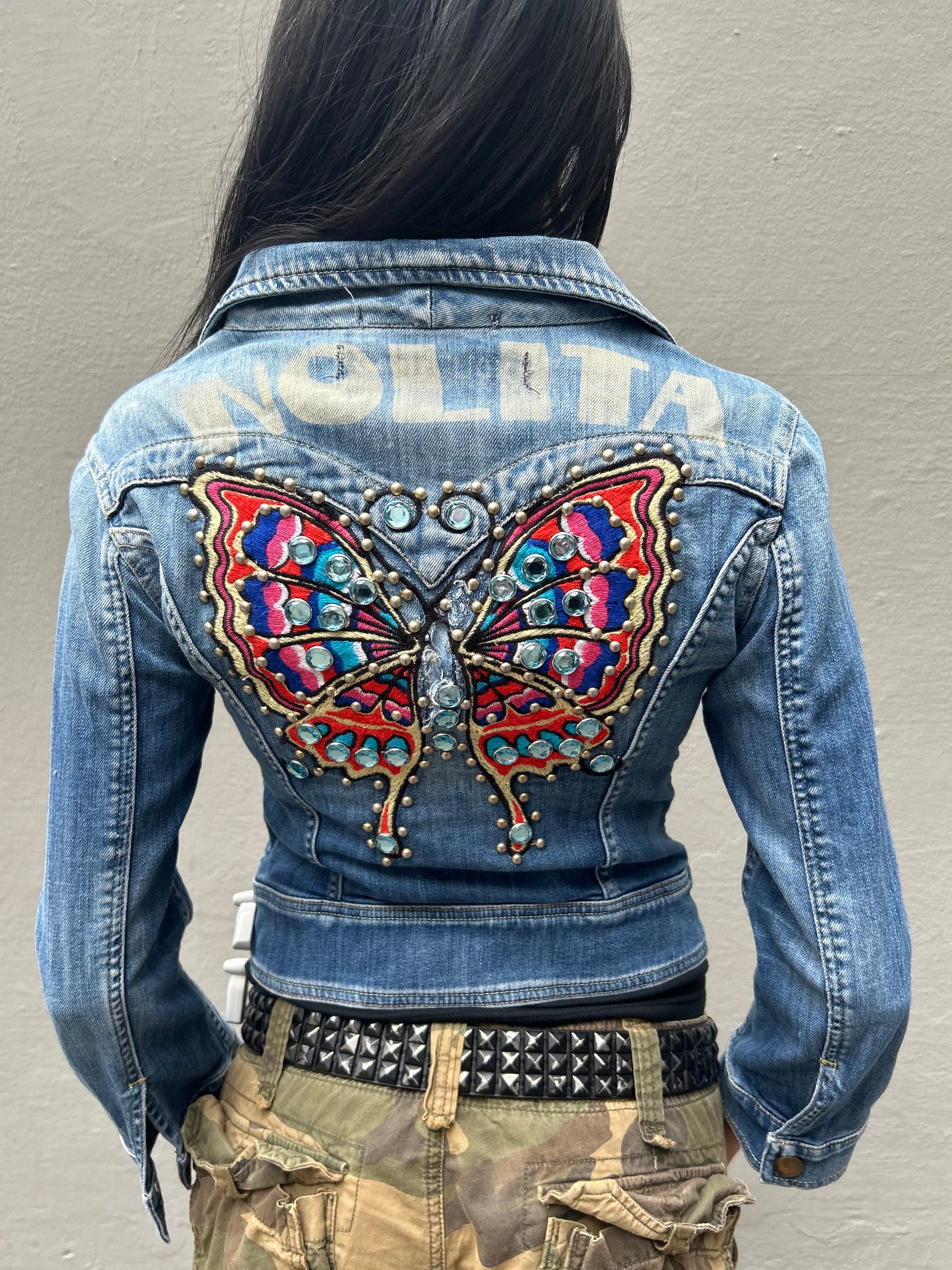 Vintage Butterfly Denim Jacket XS/S