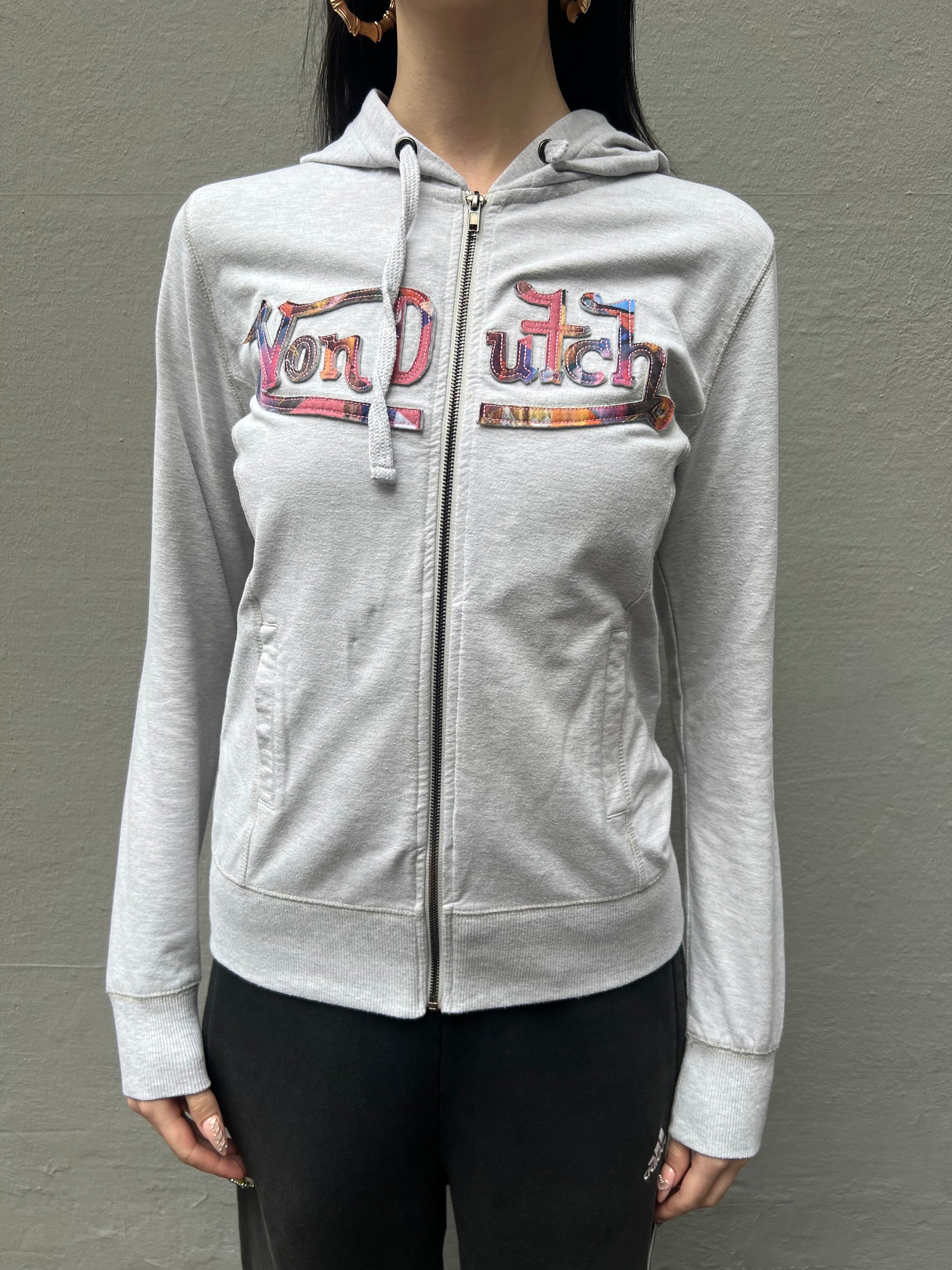 Vintage Von Dutch Grey Zip Hoodie S/M