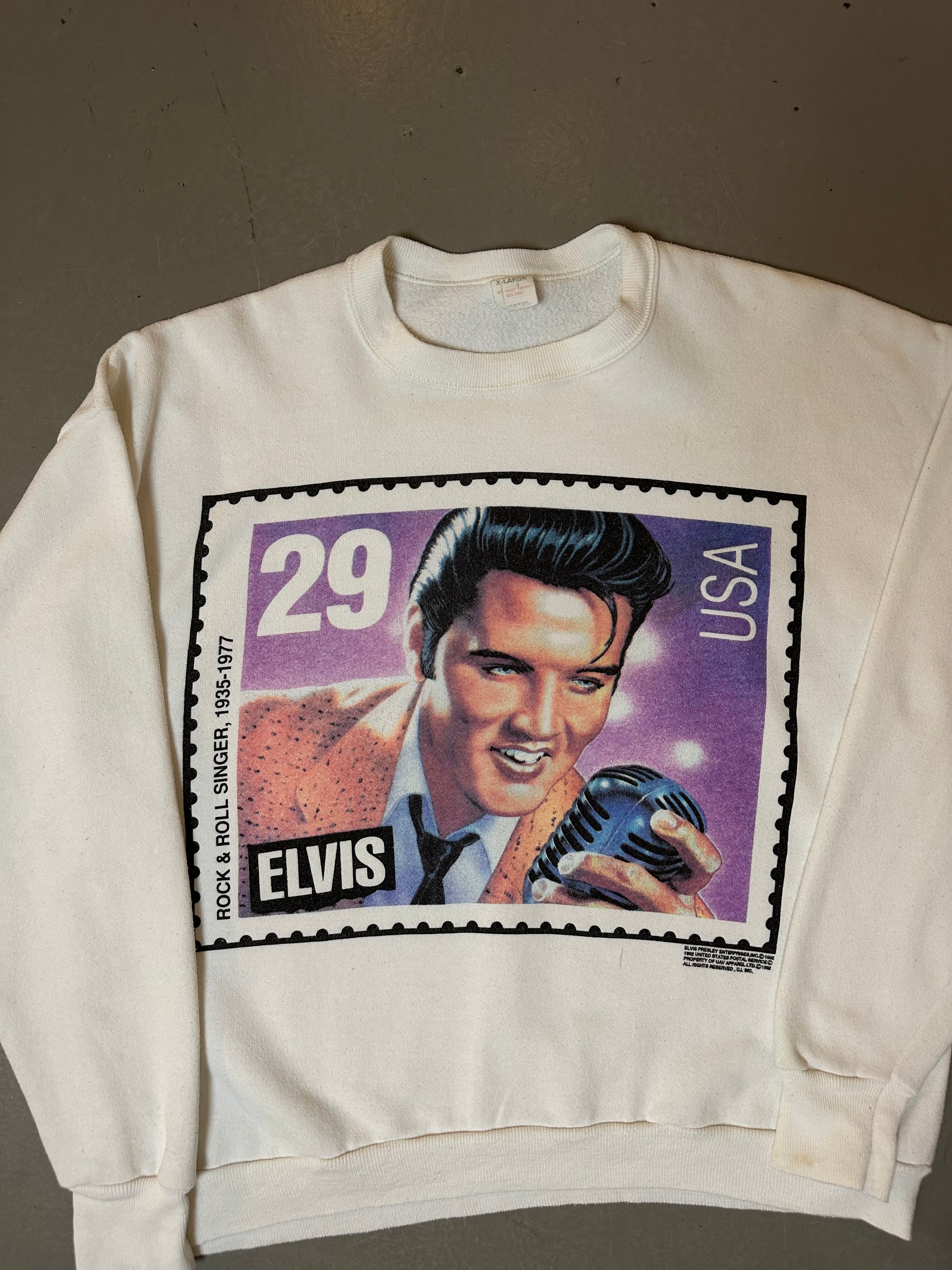 Vintage White Printed Elvis Sweater M/L