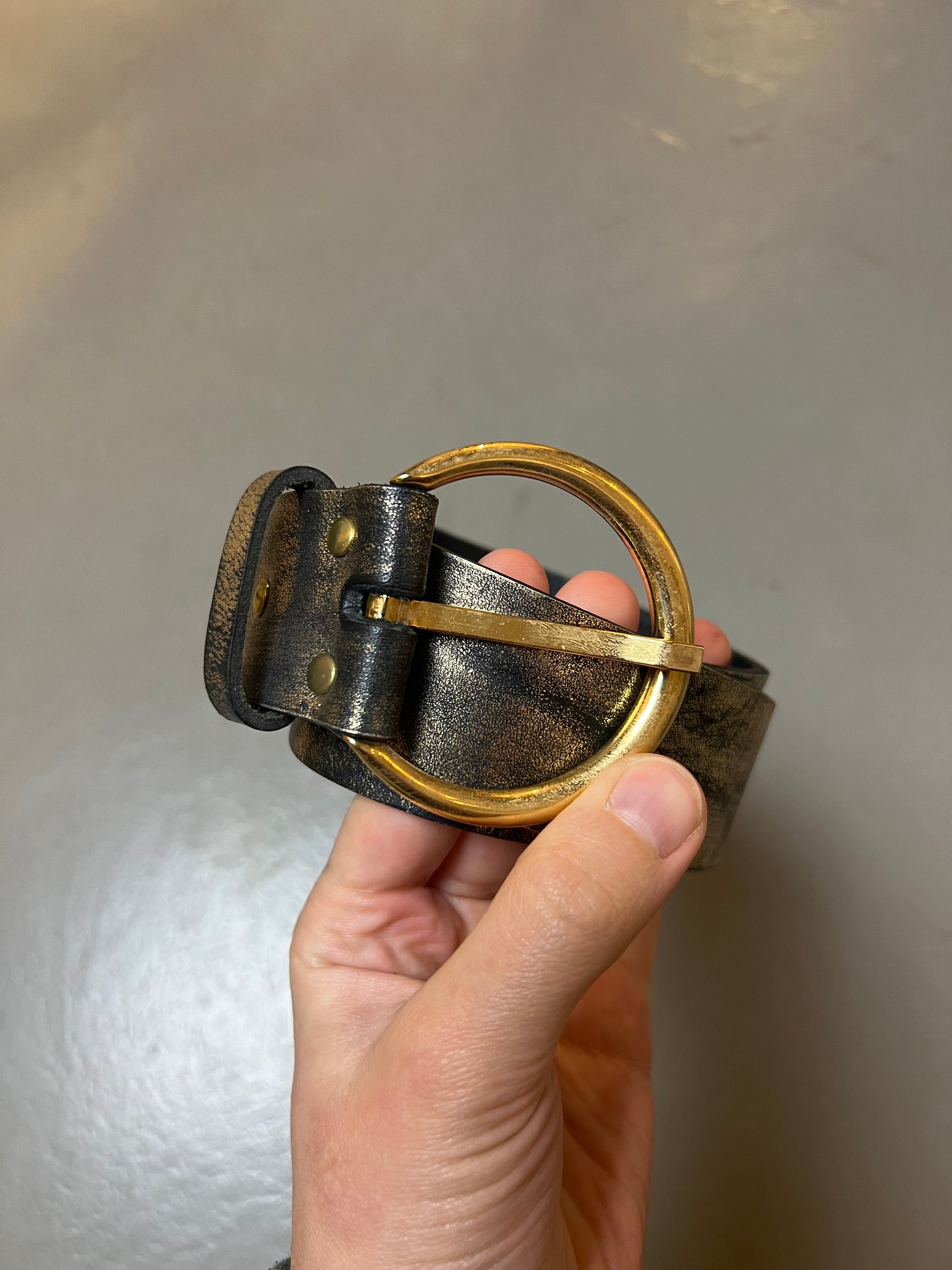 Vintage Golden Leather Belt