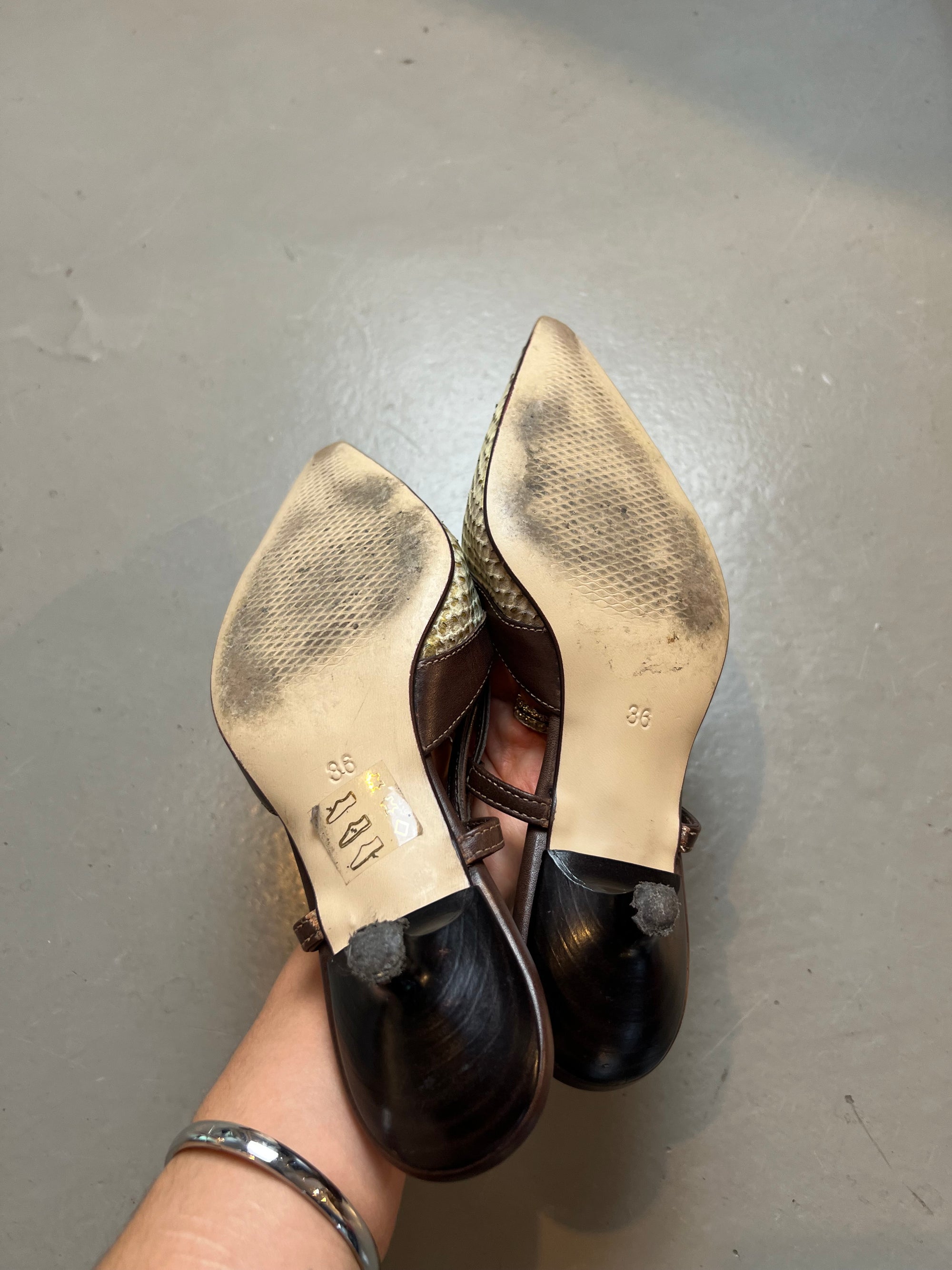 Vintage Animal Leather Heels 36