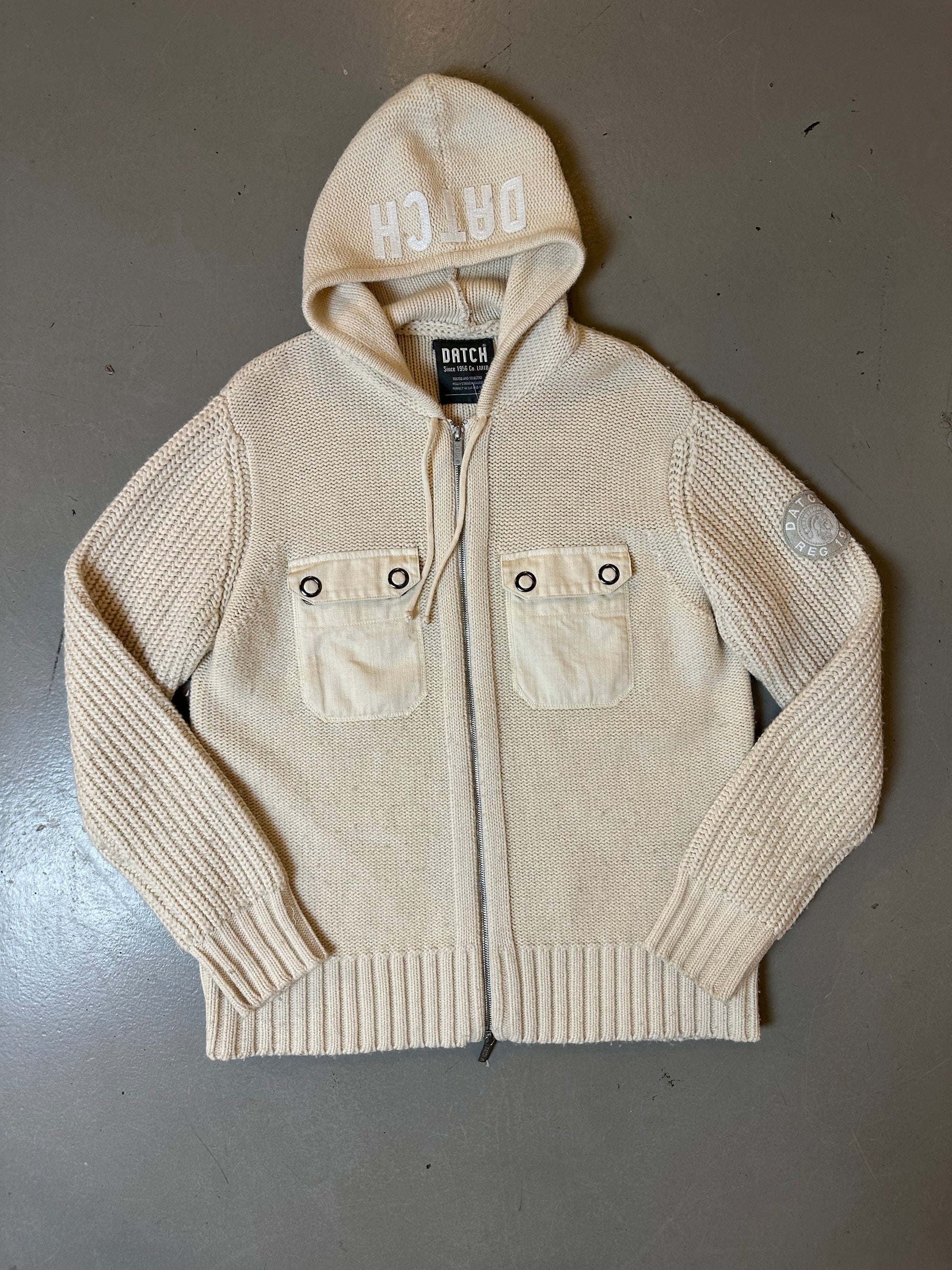 Vintage Datch Cream Knit Zipper L/XL