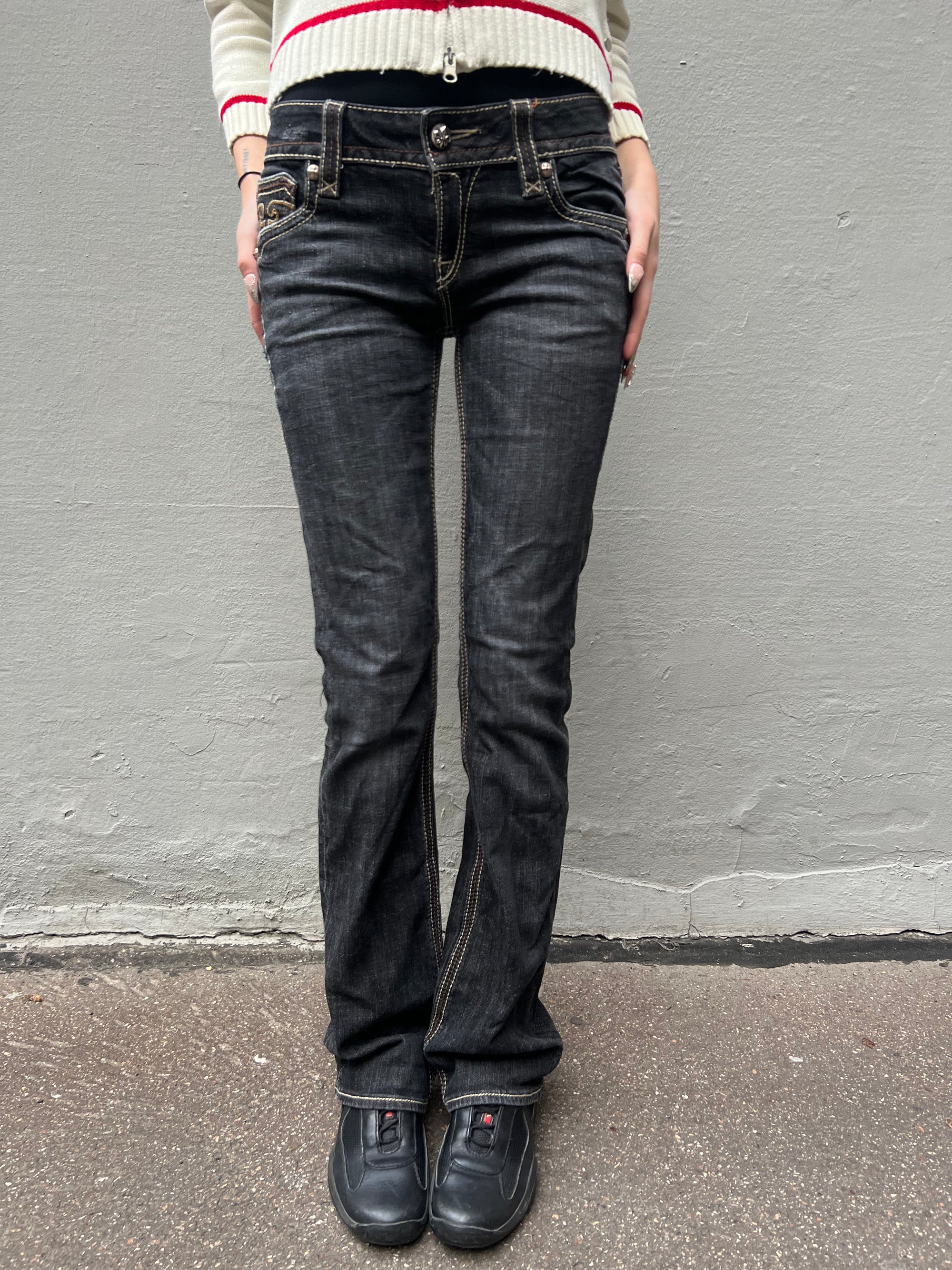 Vintage Rock Revival Dark Denim Jeans S