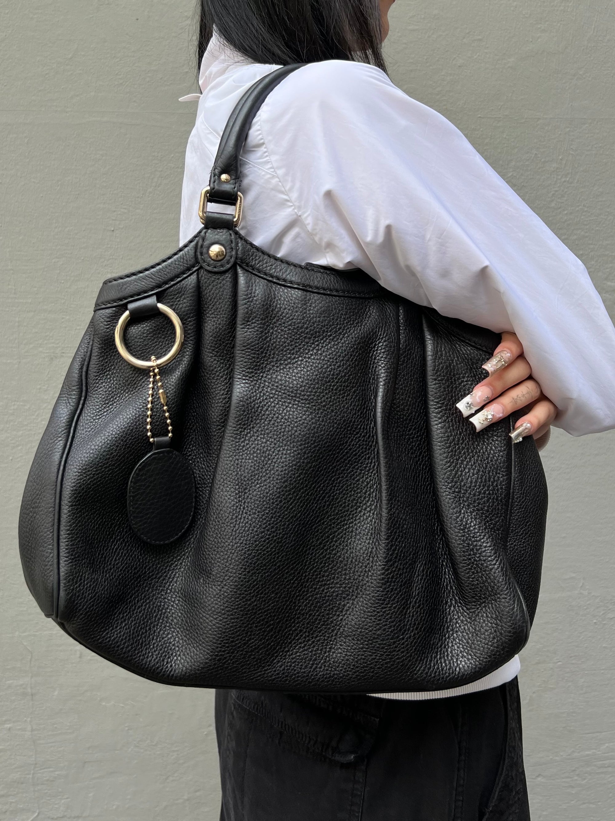 Vintage Black Gucci Shopper Handbag