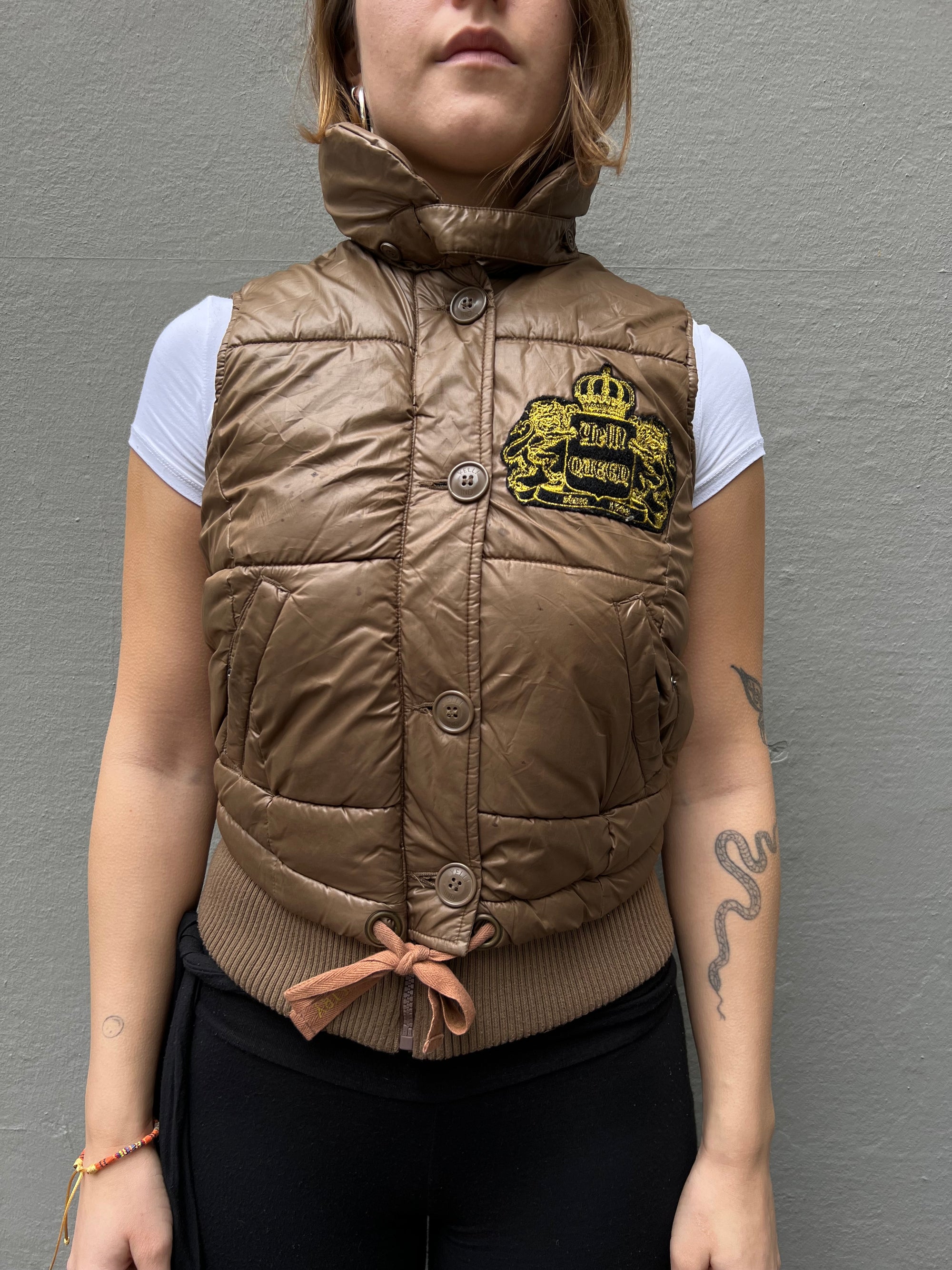 Vintage Brown Puffer Vest S/M