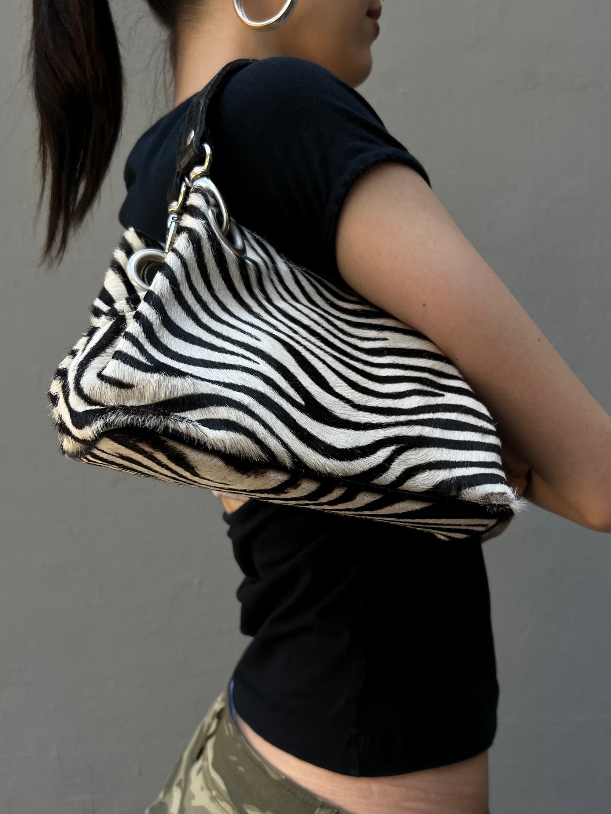 Vintage Zebra Fur Mini Bag