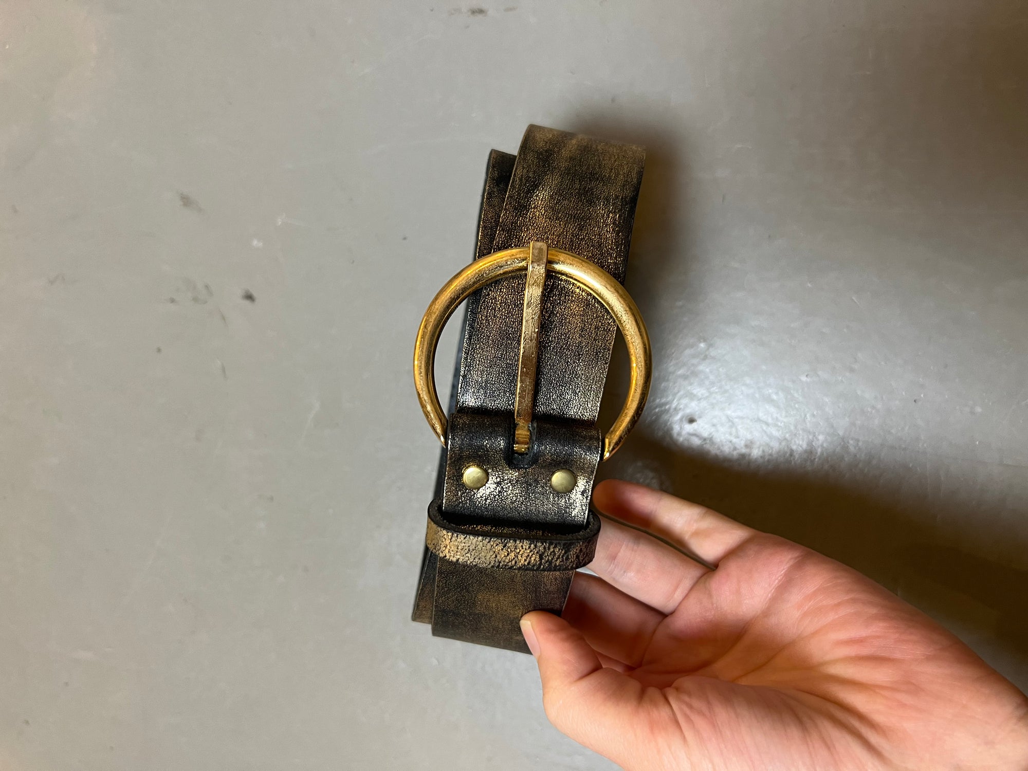 Vintage Golden Leather Belt