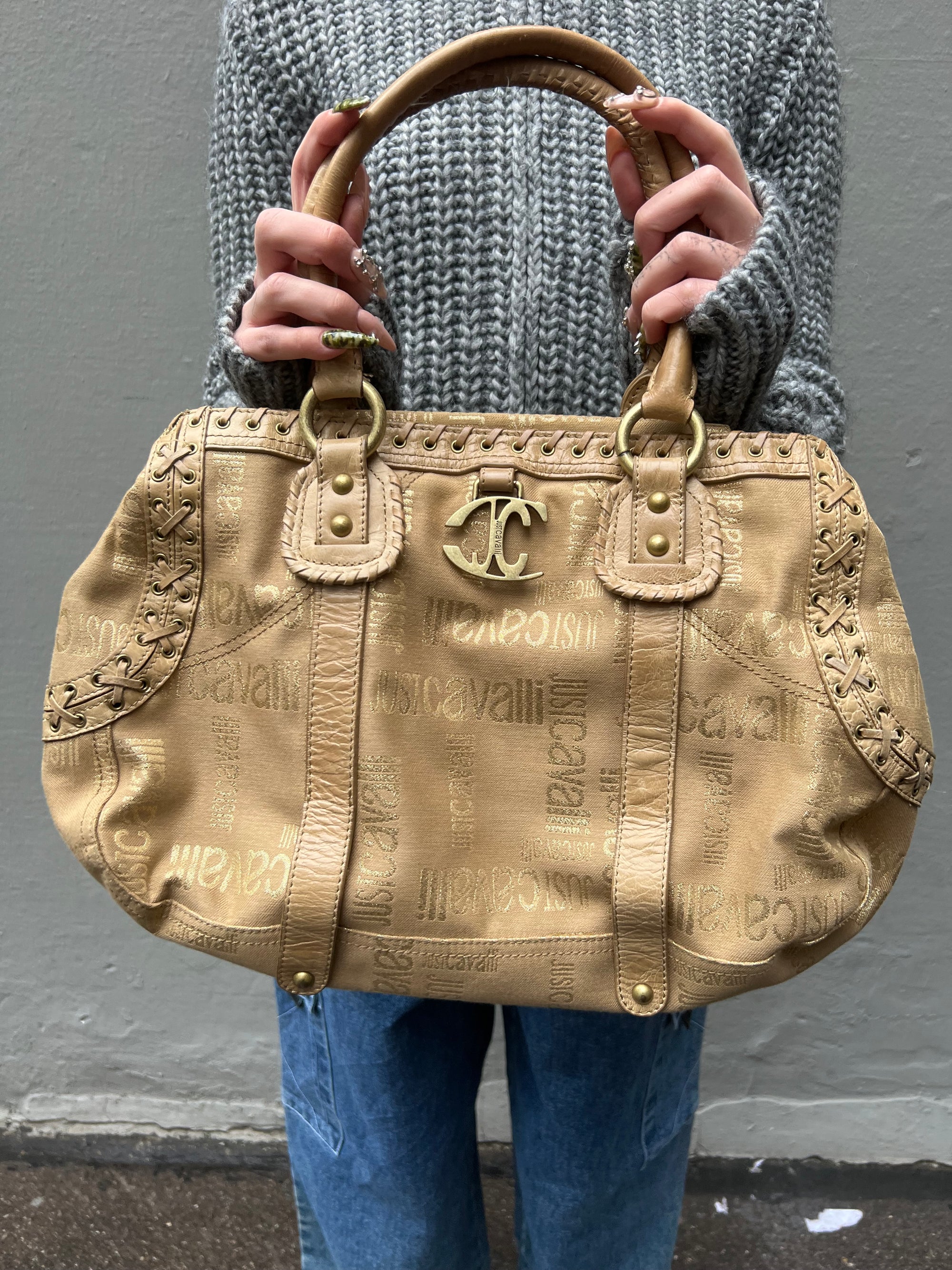 Vintage Just Cavalli Gold Y2K Bag