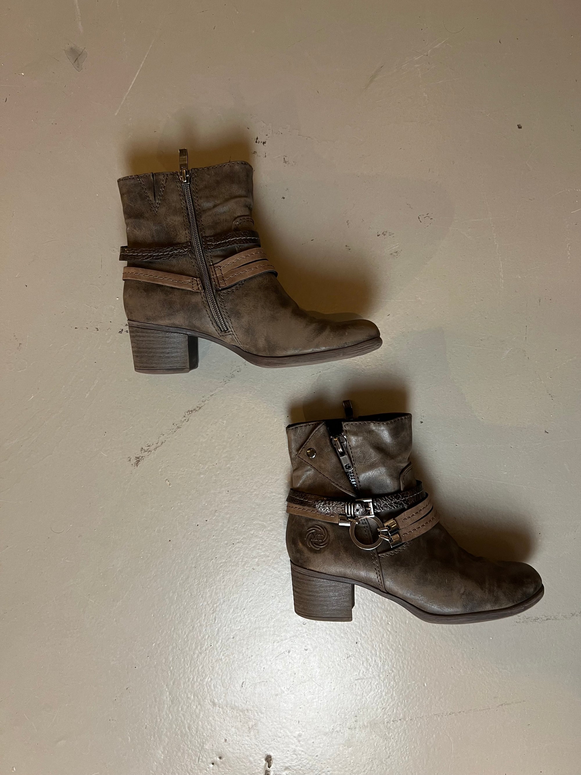 Vintage Brown Marco Tozzi Ankle Boots 38