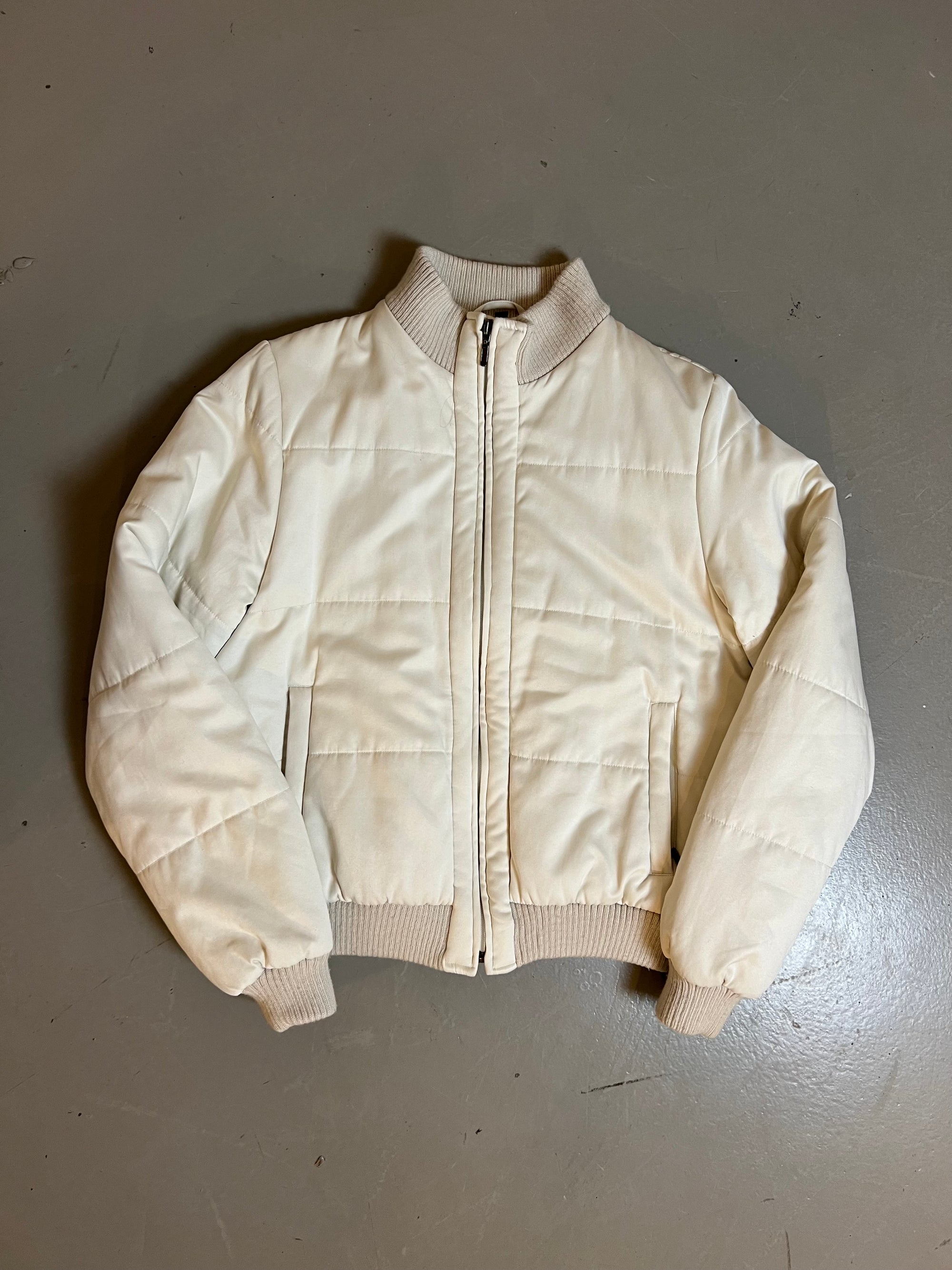 Vintage White Puffer Jacket White S/M