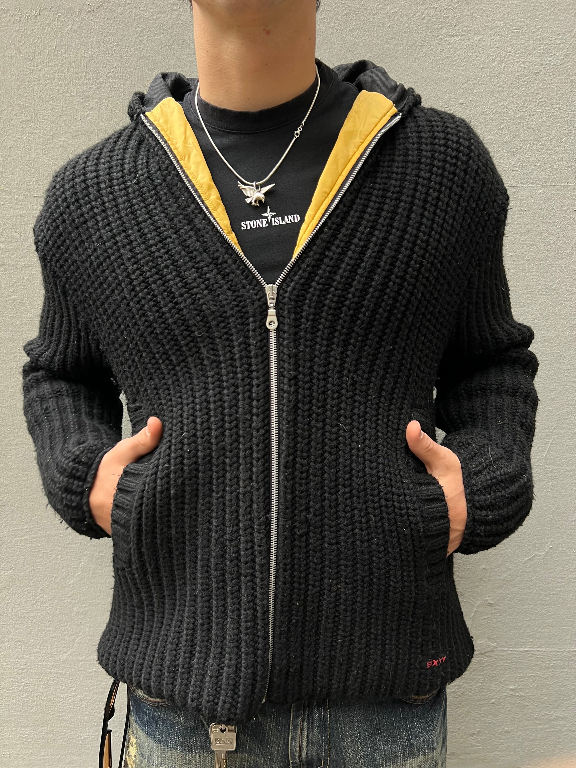 Vintage Sixty Black Knit Jacket L/XL