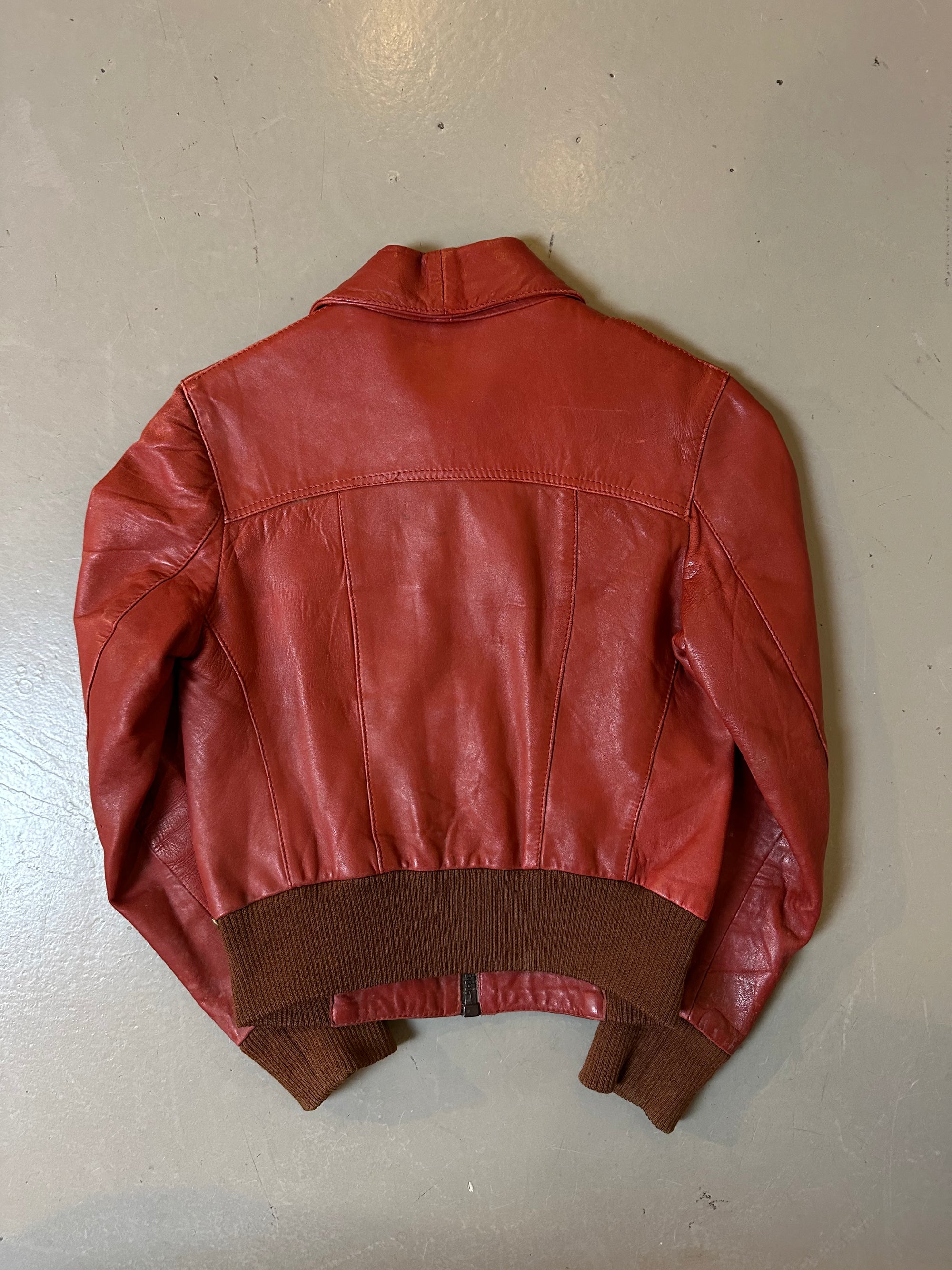 Vintage Red Leather Jacket XS/S