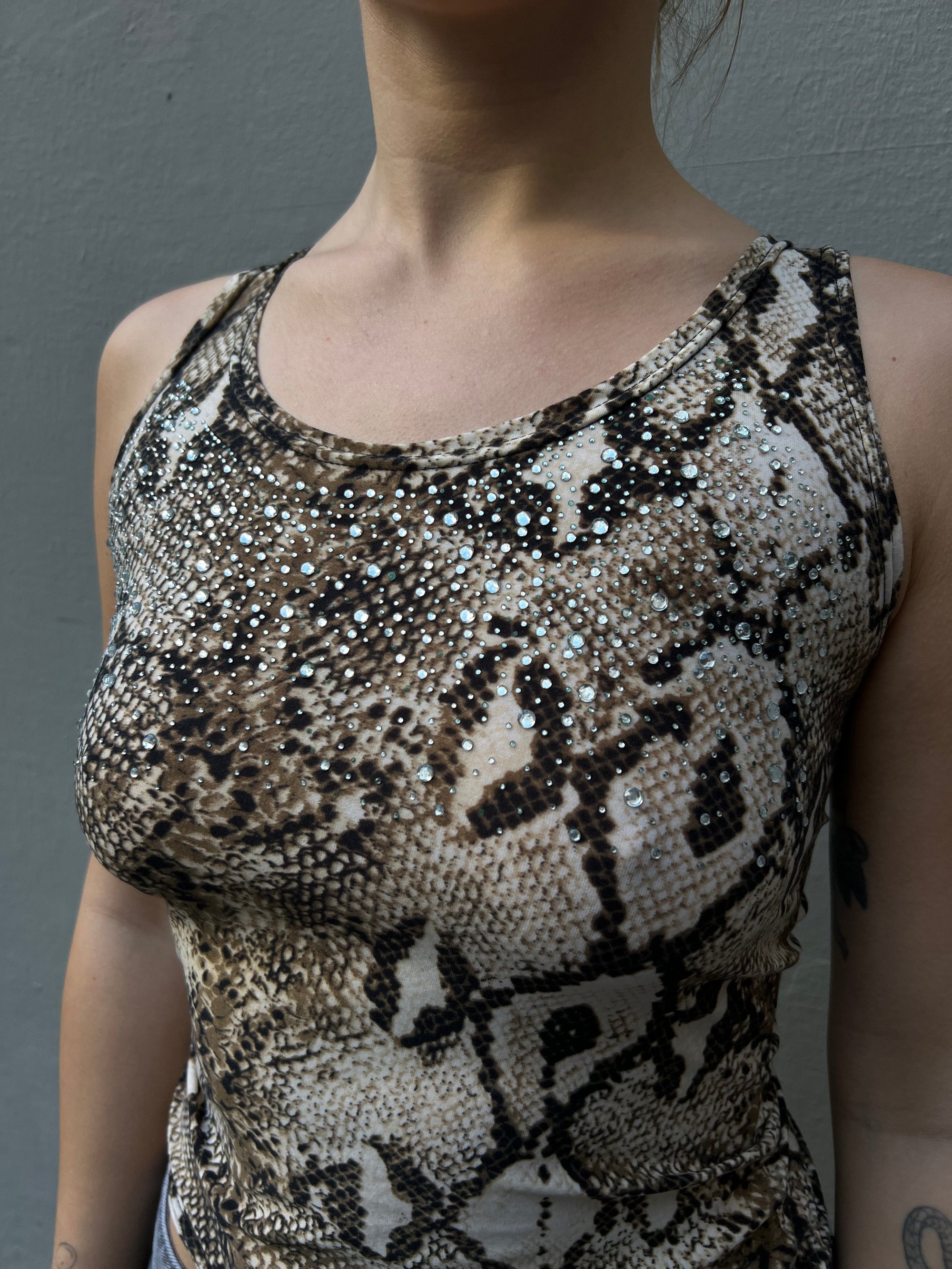 Vintage Snake Print Top M