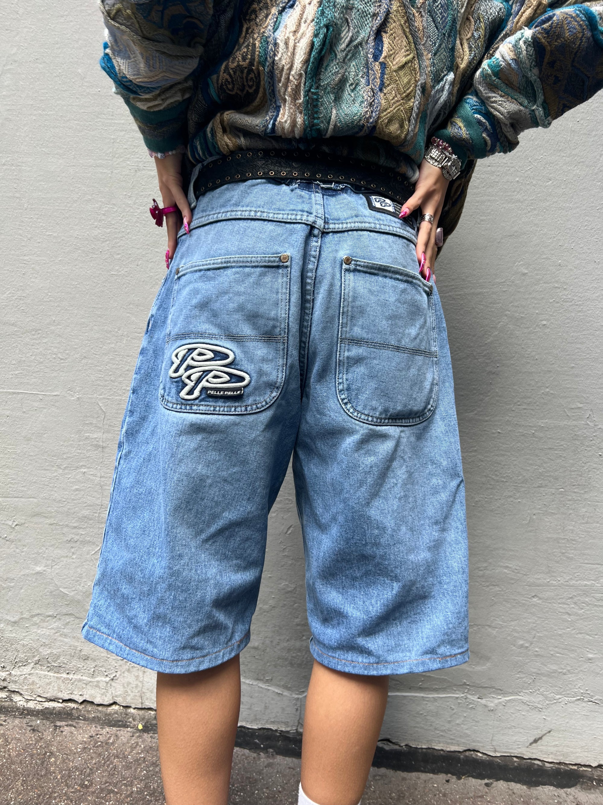 Vintage Pelle Pelle Baggy Denim Jorts S/M