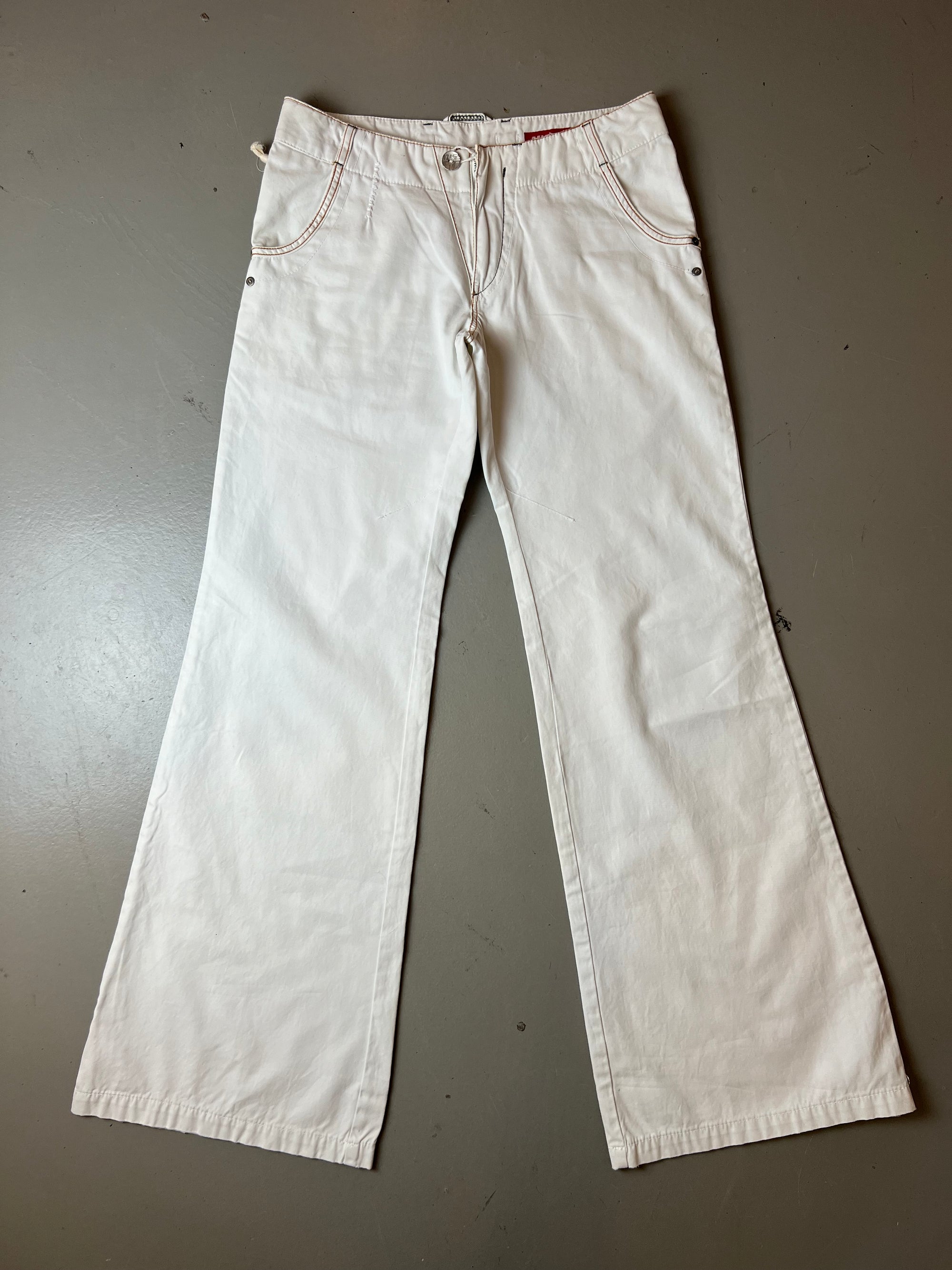 Vintage Miss Sixty White Flared Denim S