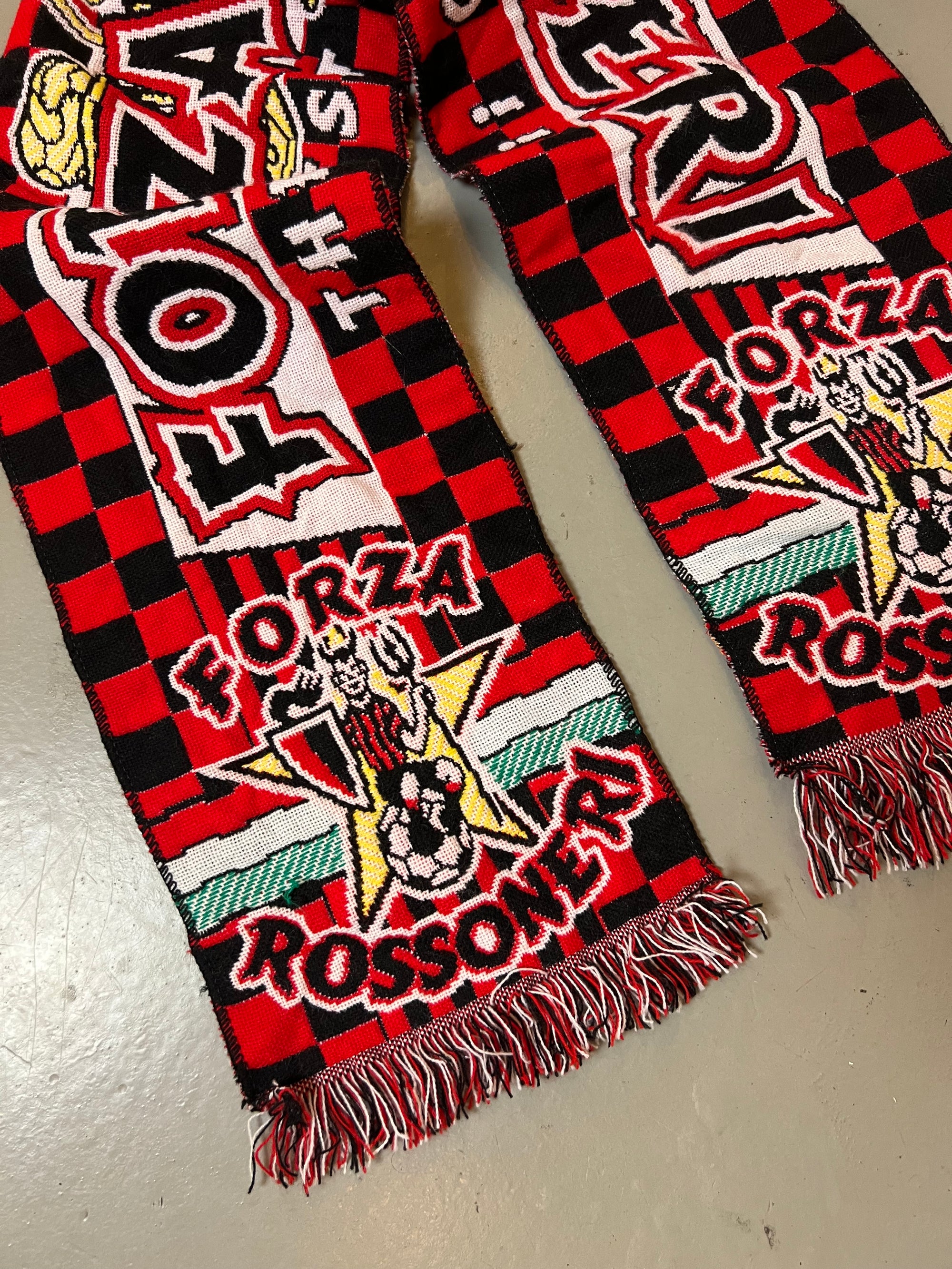 Vintage Forza Rossoneri Soccer Scarf