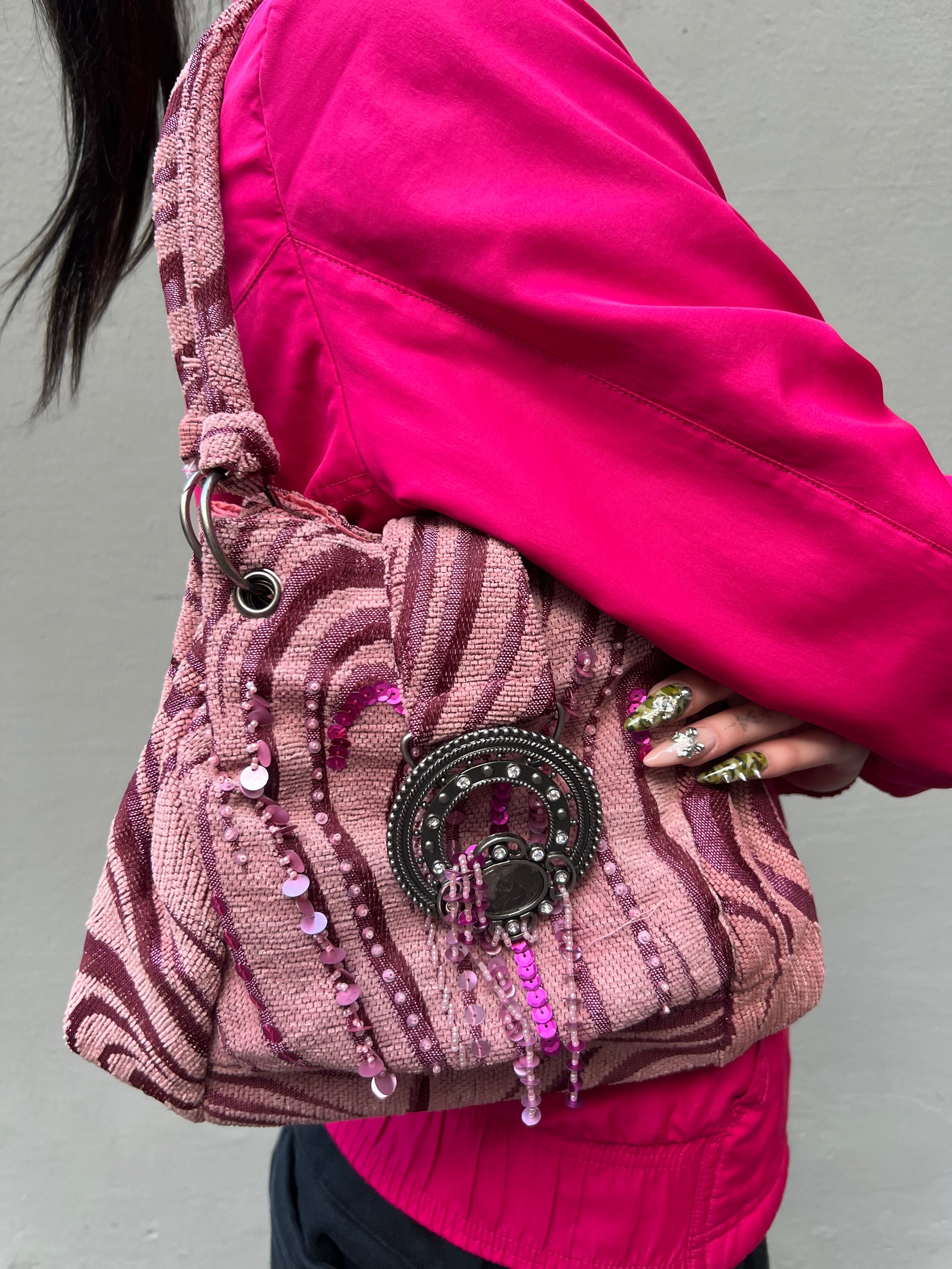 Vintage Pink Mini Sequins Bag