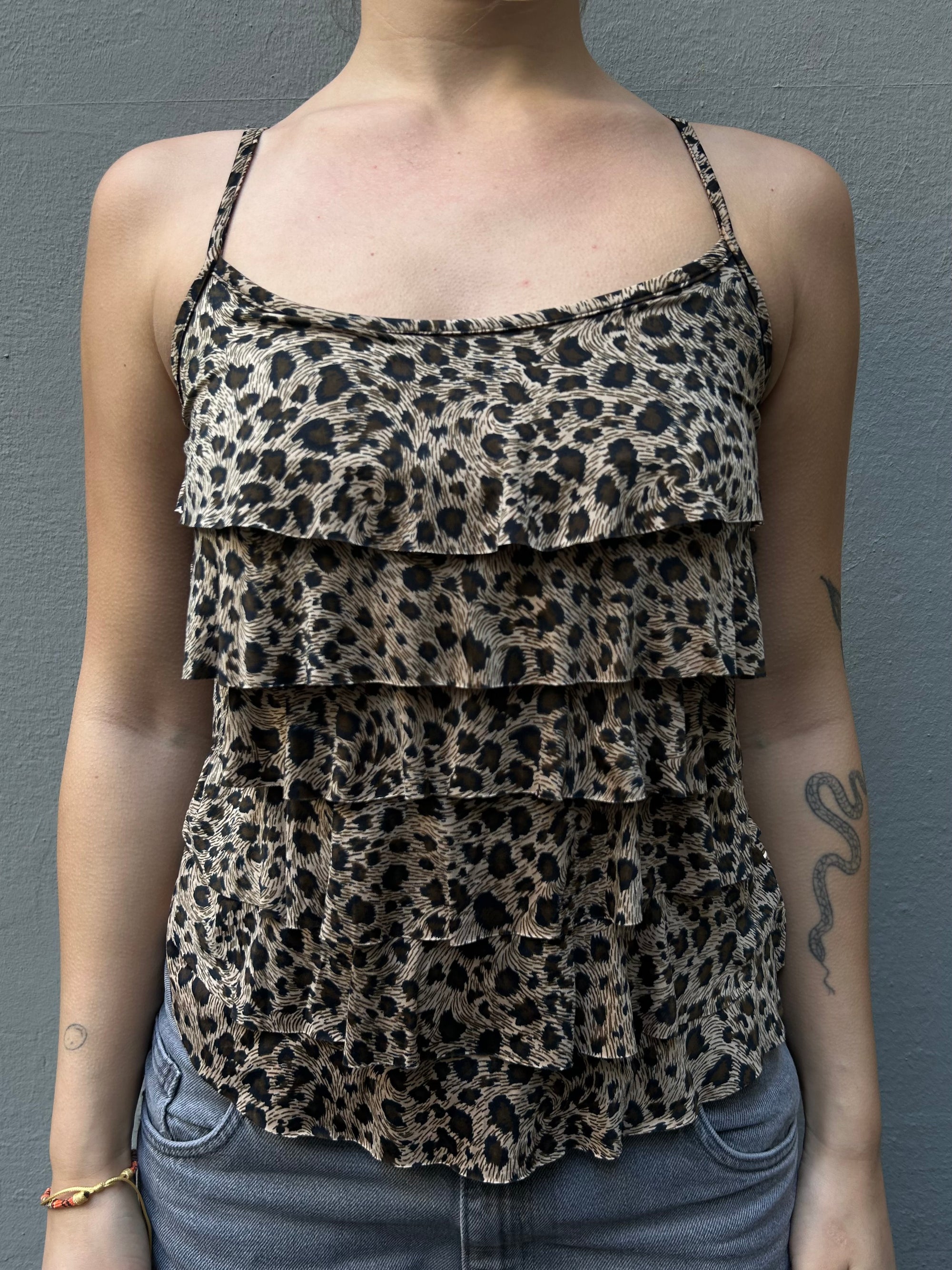 Vintage Leopard Print Top M