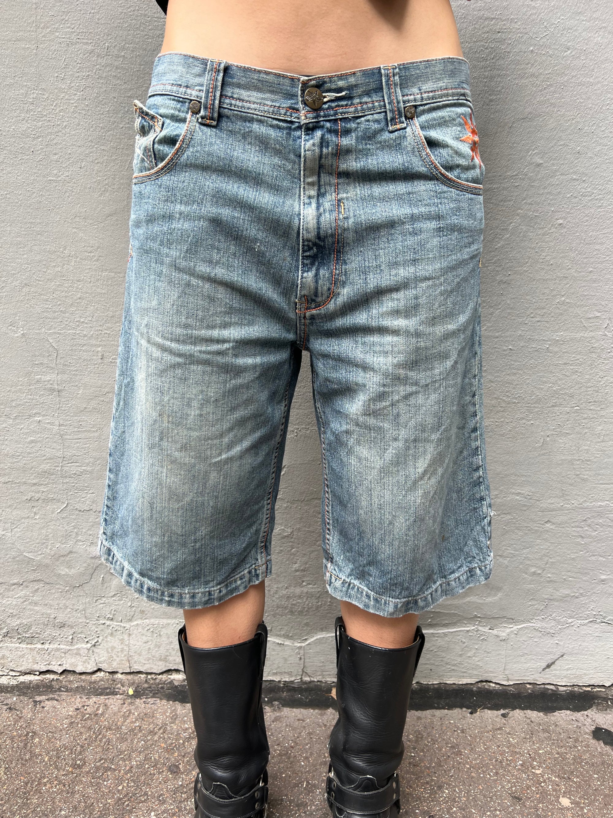 Vintage Crazy Printed Denim Jorts M/L