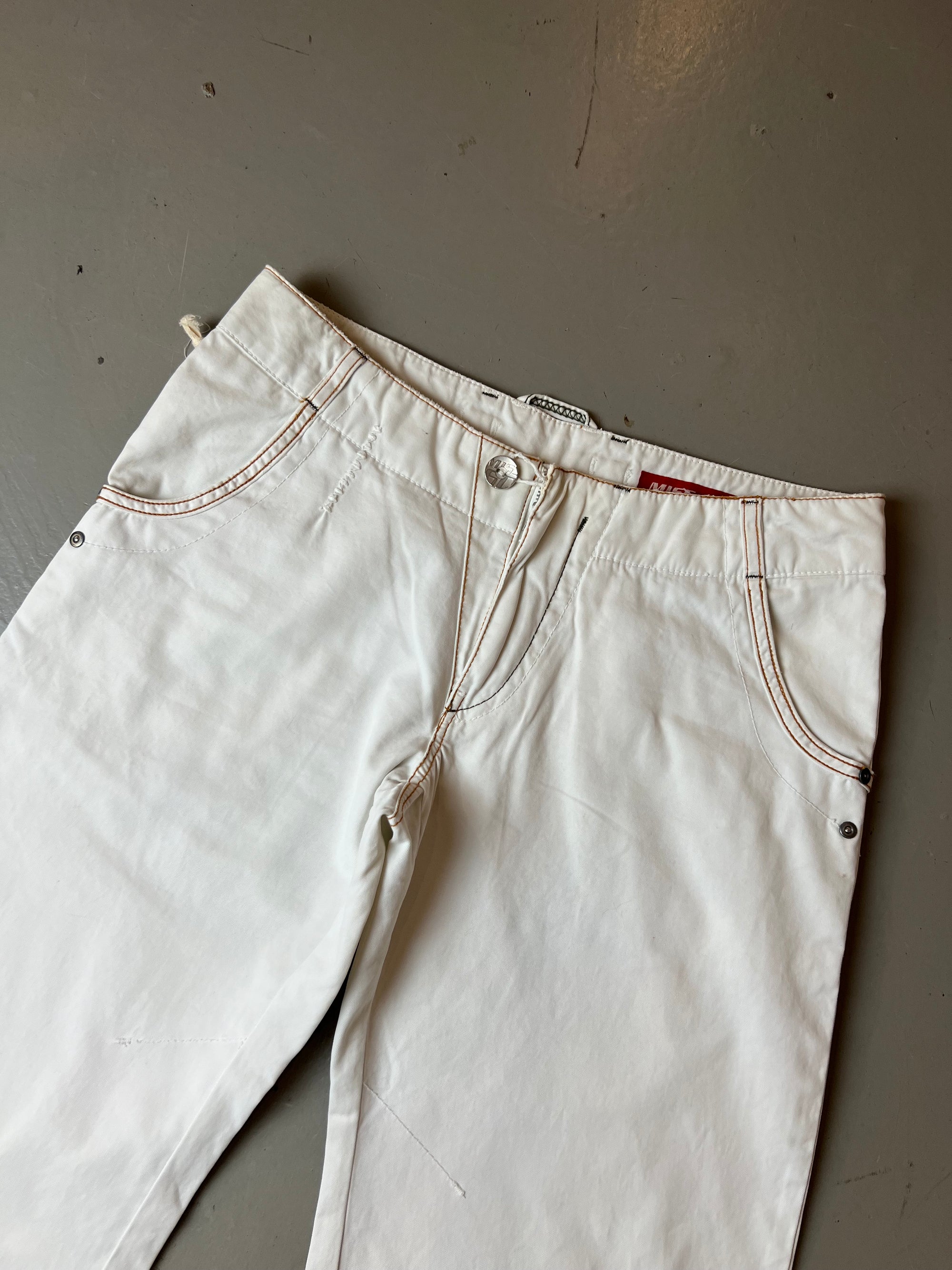 Vintage Miss Sixty White Flared Denim S