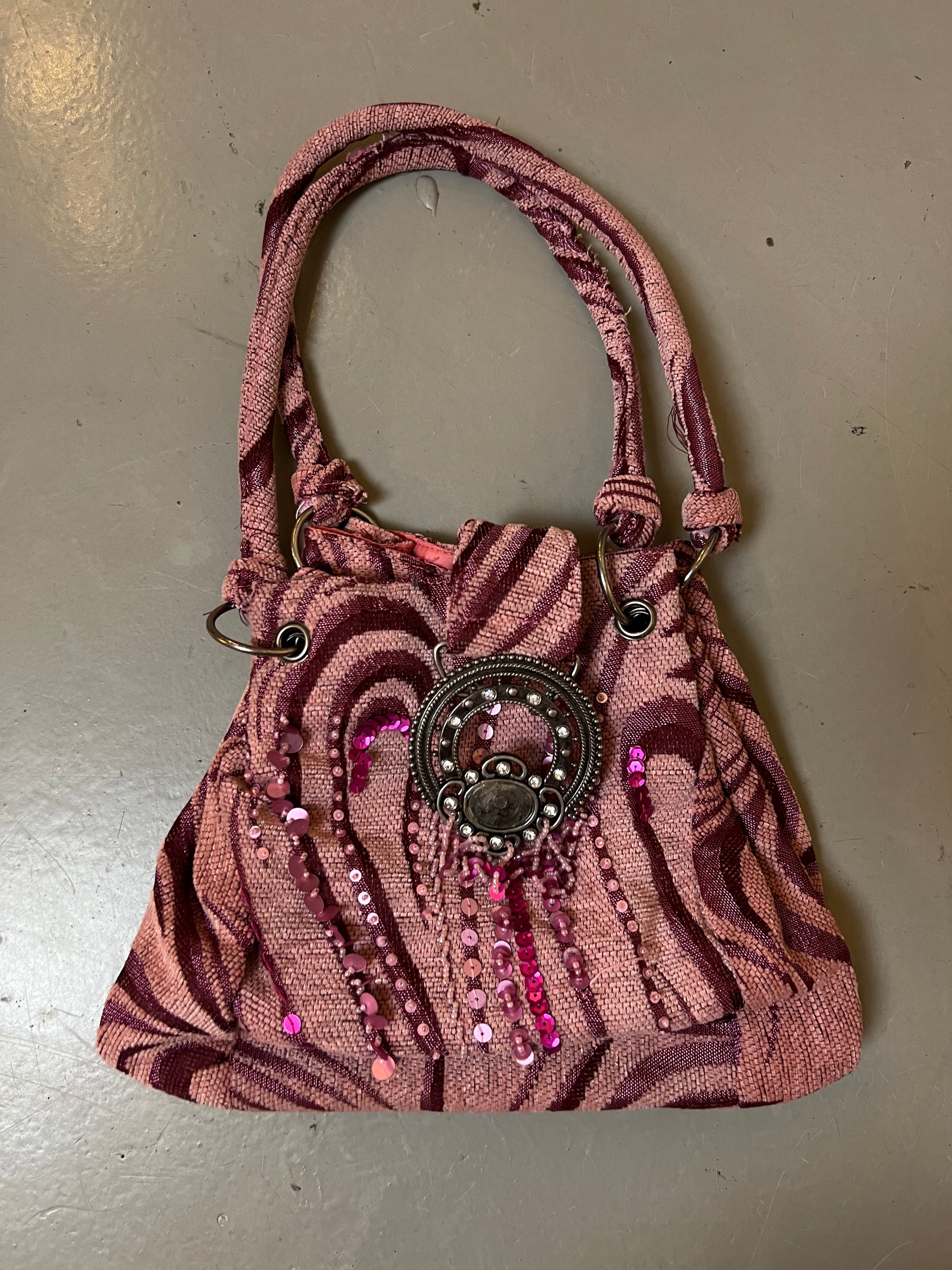 Vintage Pink Mini Sequins Bag